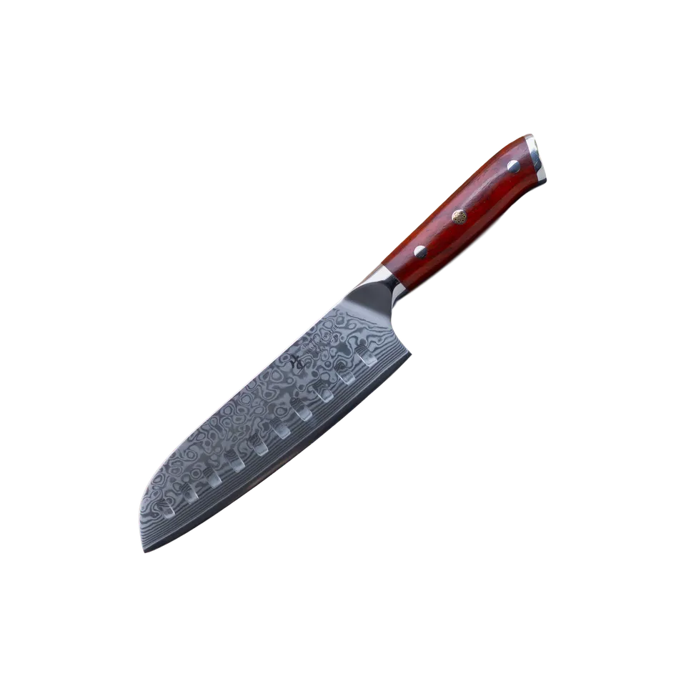 cleenbo-messer-santoku-petty-13cm-damast-vg10-rosenholz image 1