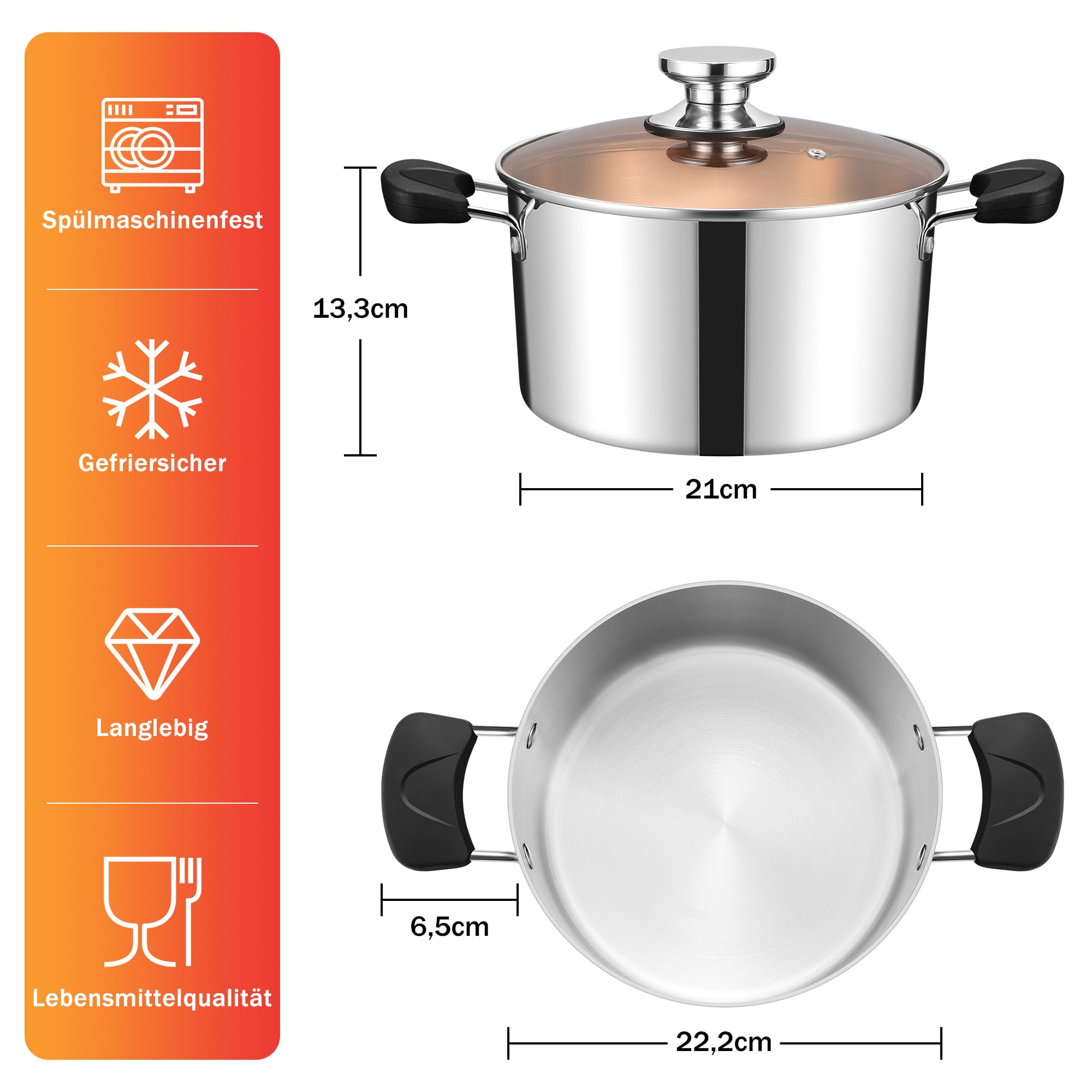 homikit-cookware-kochtopf-22cm-4-7l-edelstahl-mit-glasdeckel-2 image 2