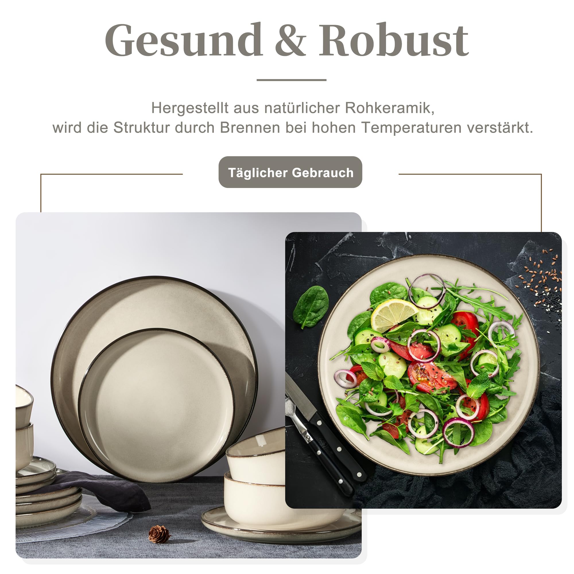 homikit-dinnerware-tellerset-26-5-cm-steinzeug-khaki-6-teilig image 8