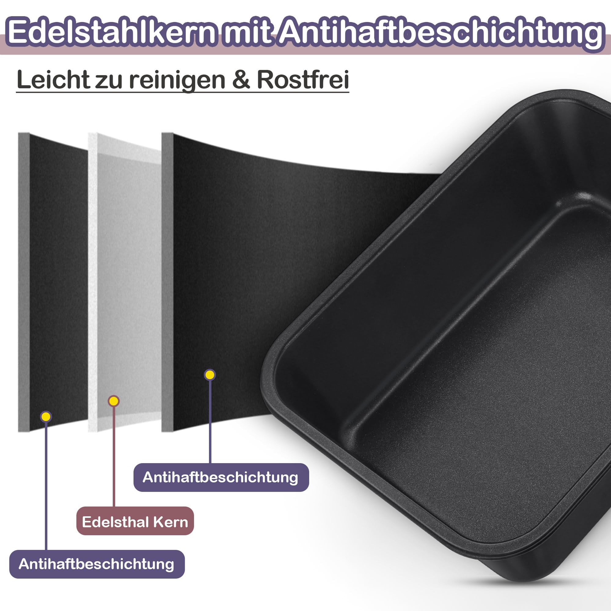 homikit-bakeware-auflaufform-27x21cm-antihaft-edelstahl-8cm-tief image 4