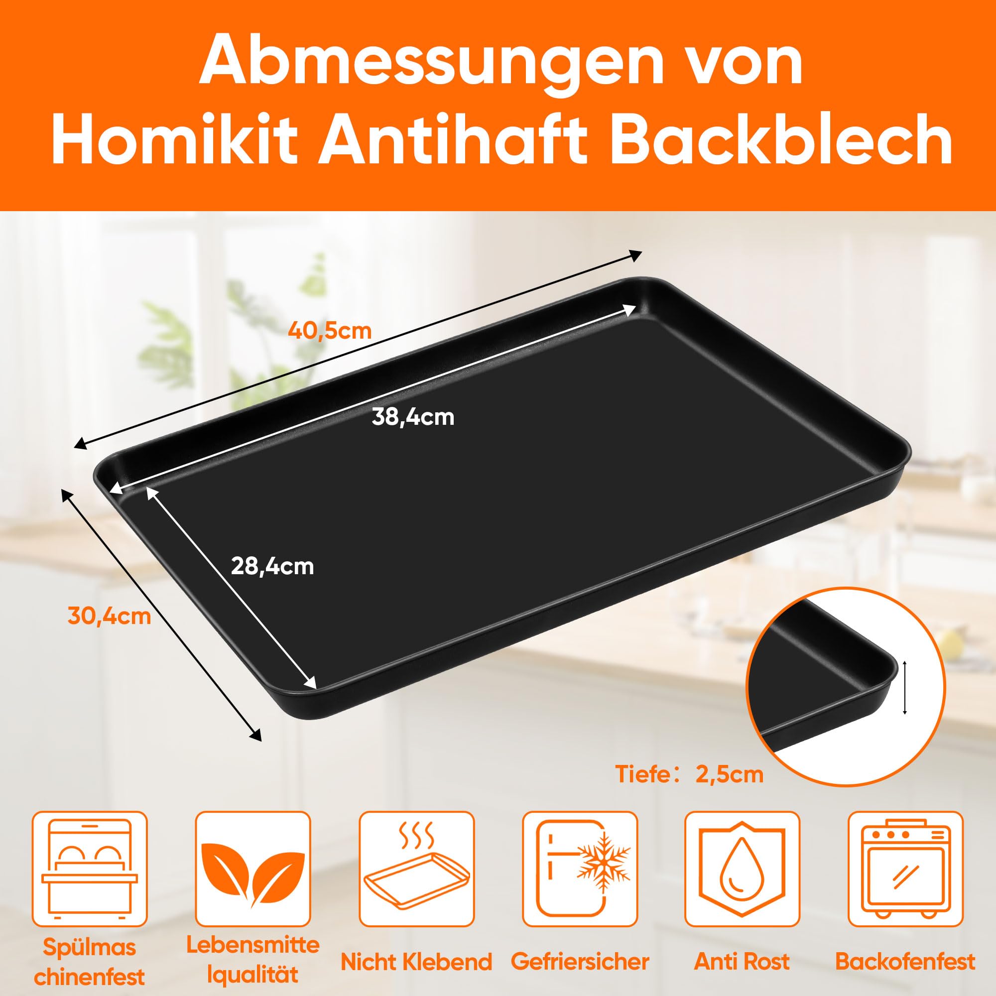 homikit-bakeware-backblech-gro-40-5cm-carbonstahl-antihaft image 2