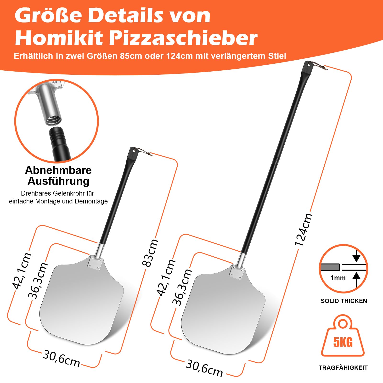 homikit-kitchen-gadgets-pizzaschieber-85cm-aluminium-abnehmbar image 2