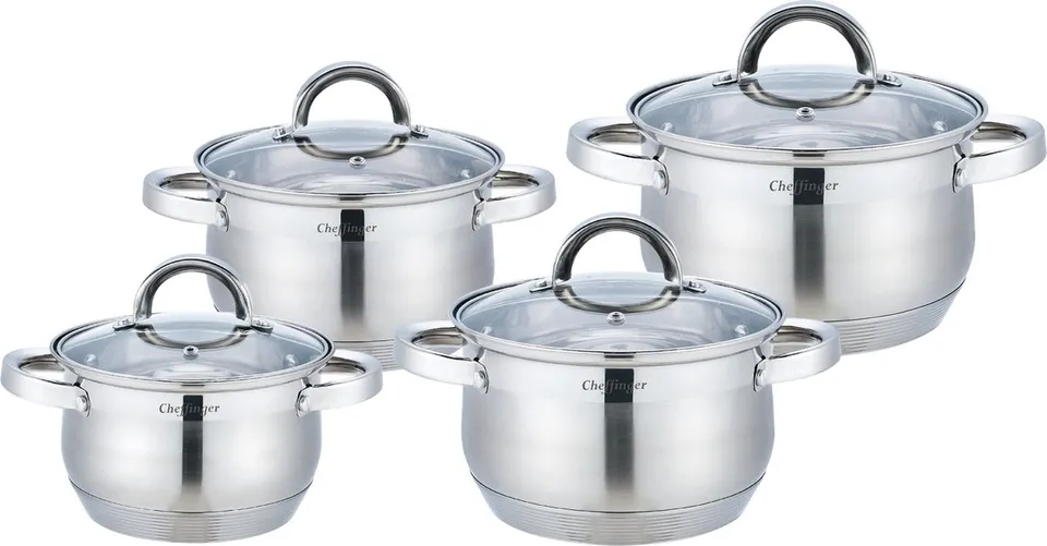cheffinger-cookware-cf-ss8-edelstahl-kochtopf-mit-deckel-24-cm image 1