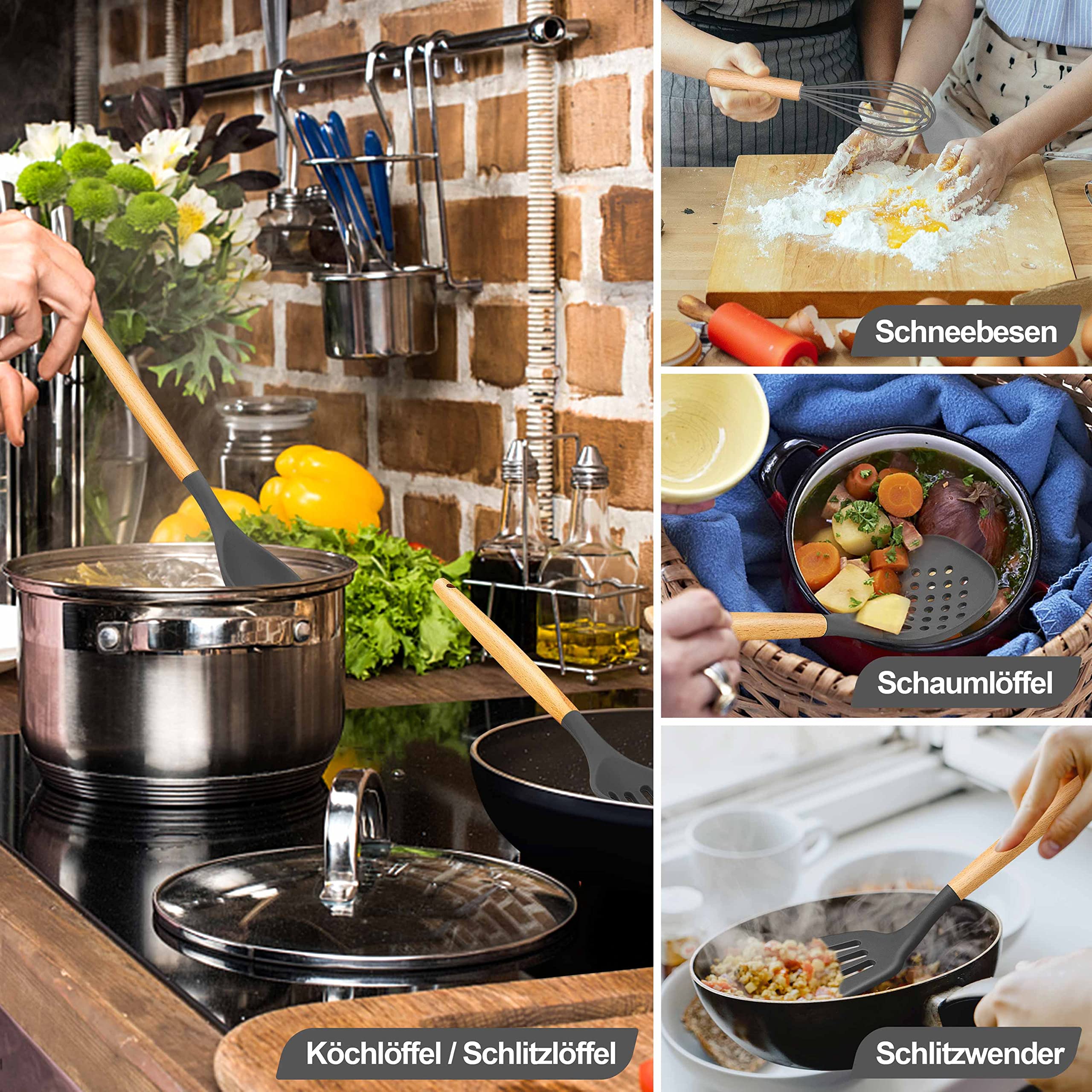 homikit-kitchen-gadgets-kochbesteck-set-15-teilig-grau-holzgriff image 6