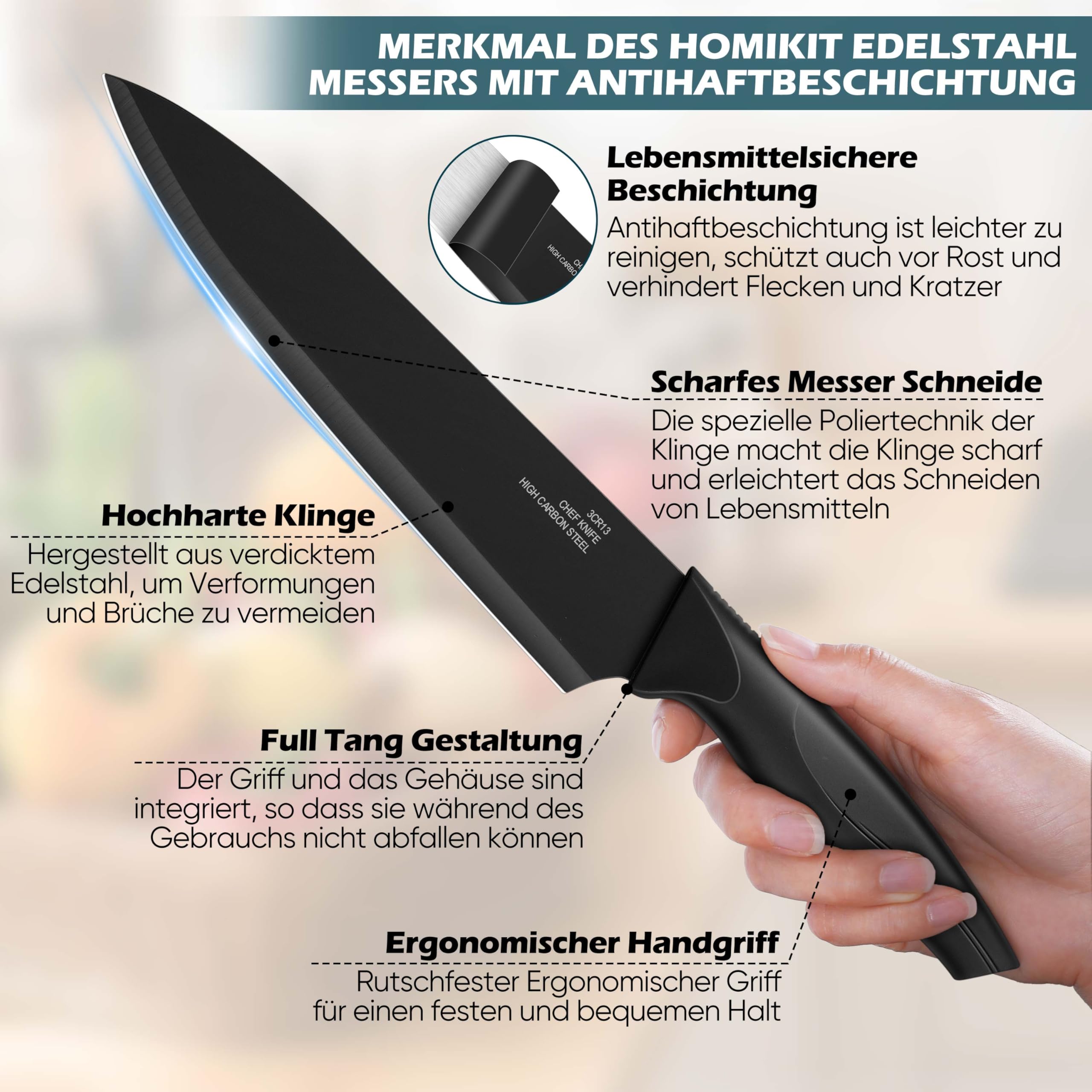 homikit-messerblock-set-15-tlg-schwarz-edelstahl-messerset image 3