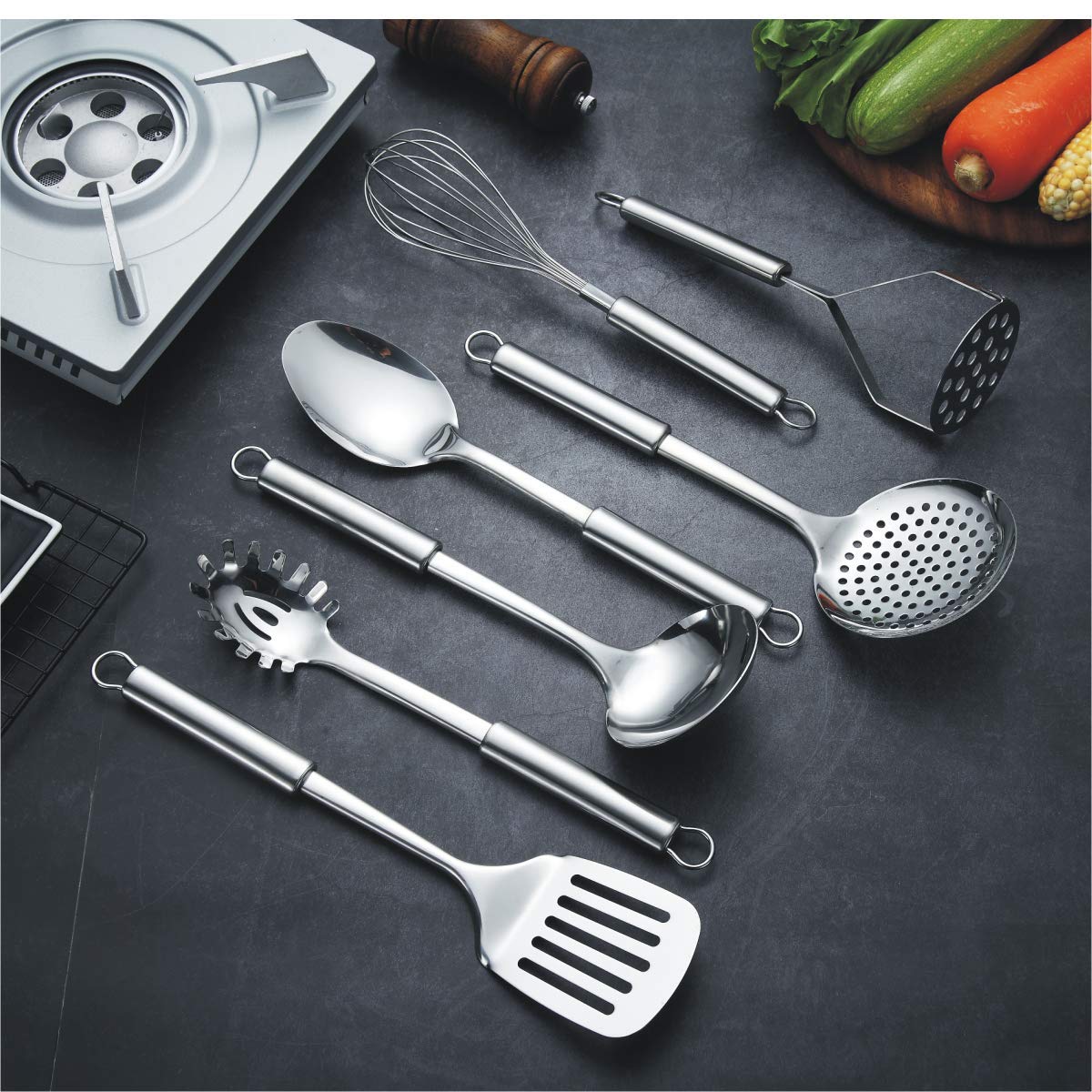 berglander-kitchen-utensils-kochset-7tlg-edelstahl-mit-st-nder image 3