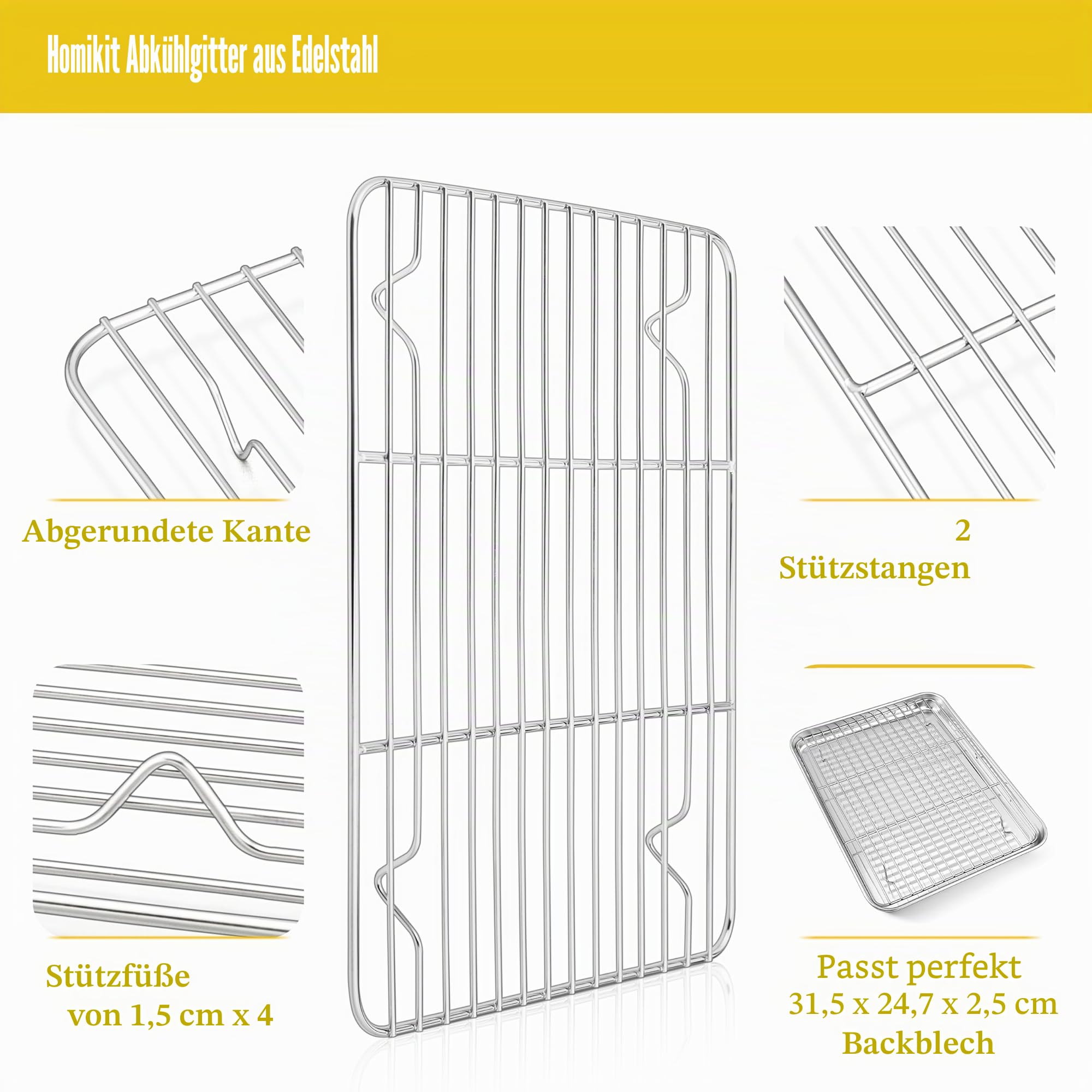 homikit-bakeware-backblech-mit-gitter-31cm-edelstahl image 3