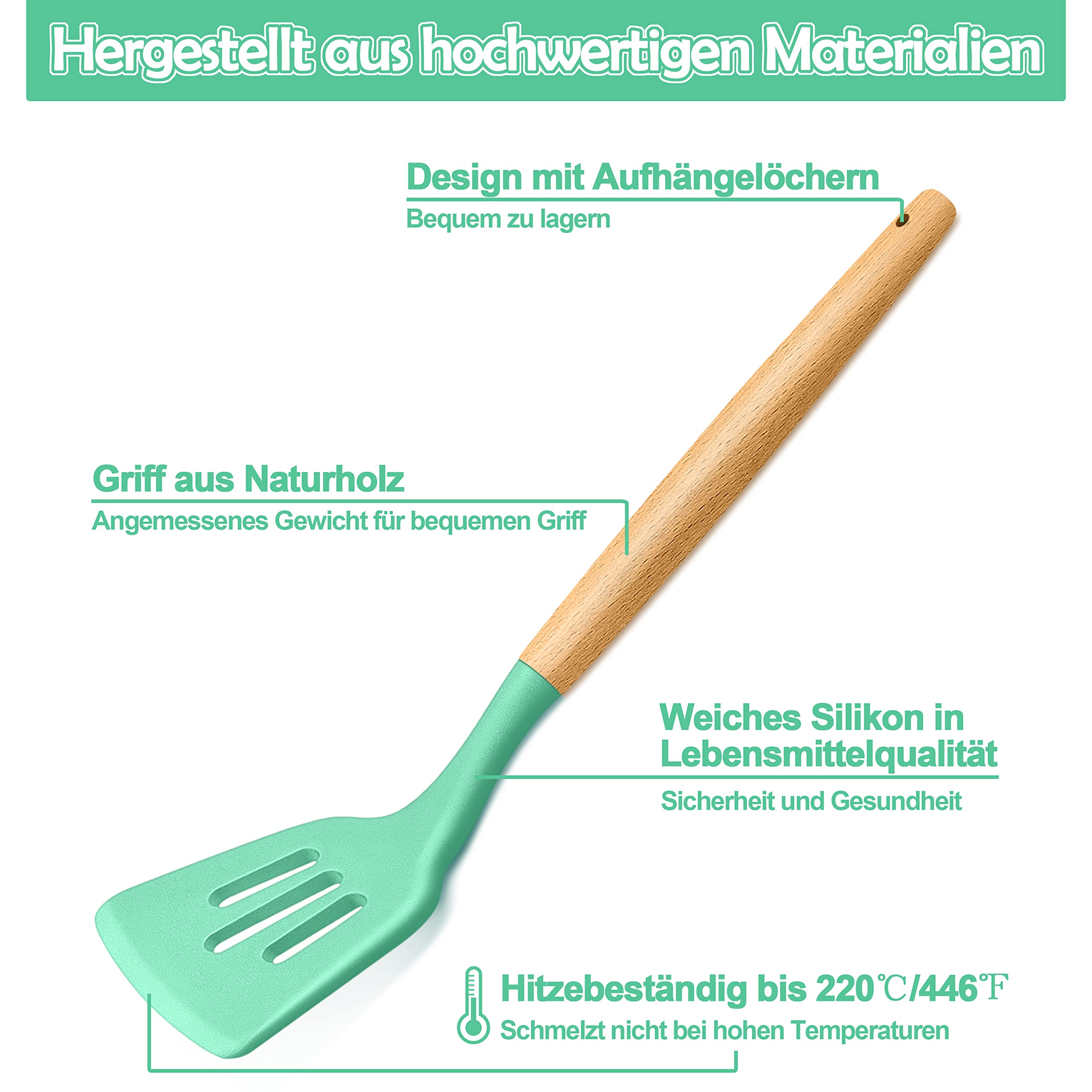 homikit-kitchen-gadgets-kochbesteck-set-15-teilig-gr-n-holzgriff image 3