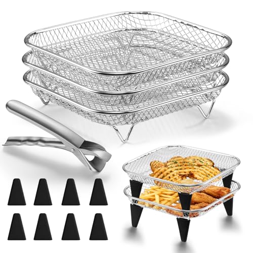 homikit-kitchen-gadgets-airfryer-zubeh-r-3-lagig-stapelbar-edelstahl image 8