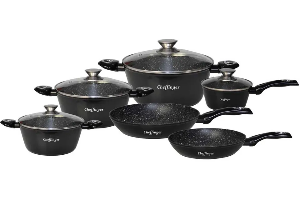 cheffinger-cookware-cf-fa1010-bratpfanne-schwarz-antihaft image 1