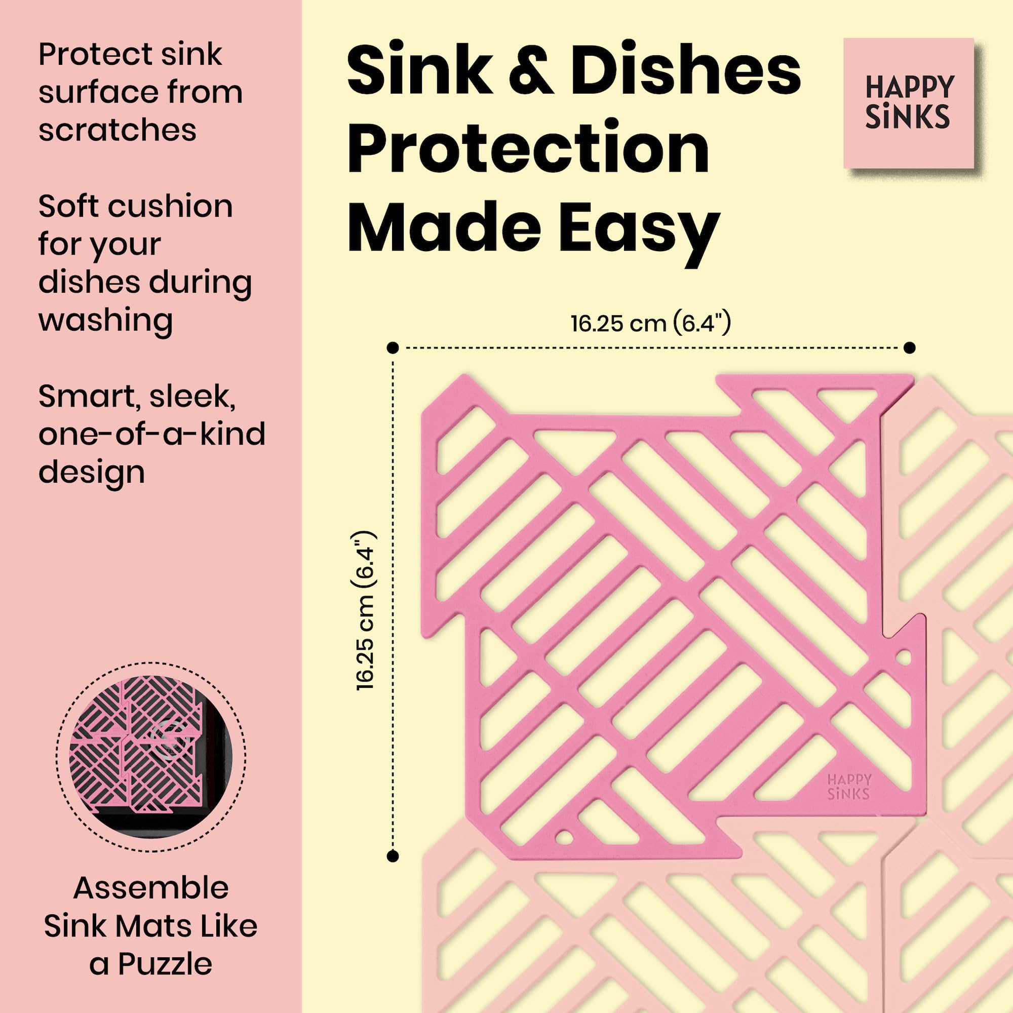 happy-sinks-sink-accessories-sp-lbeckenmatte-silikon-4er-rosa image 4