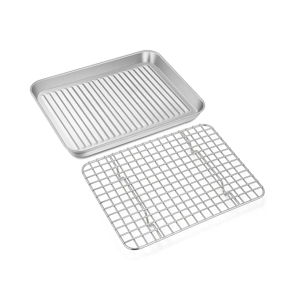 homikit-bakeware-backblech-mit-gitter-23-6cm-mini-ofenblech-edelstahl image 1