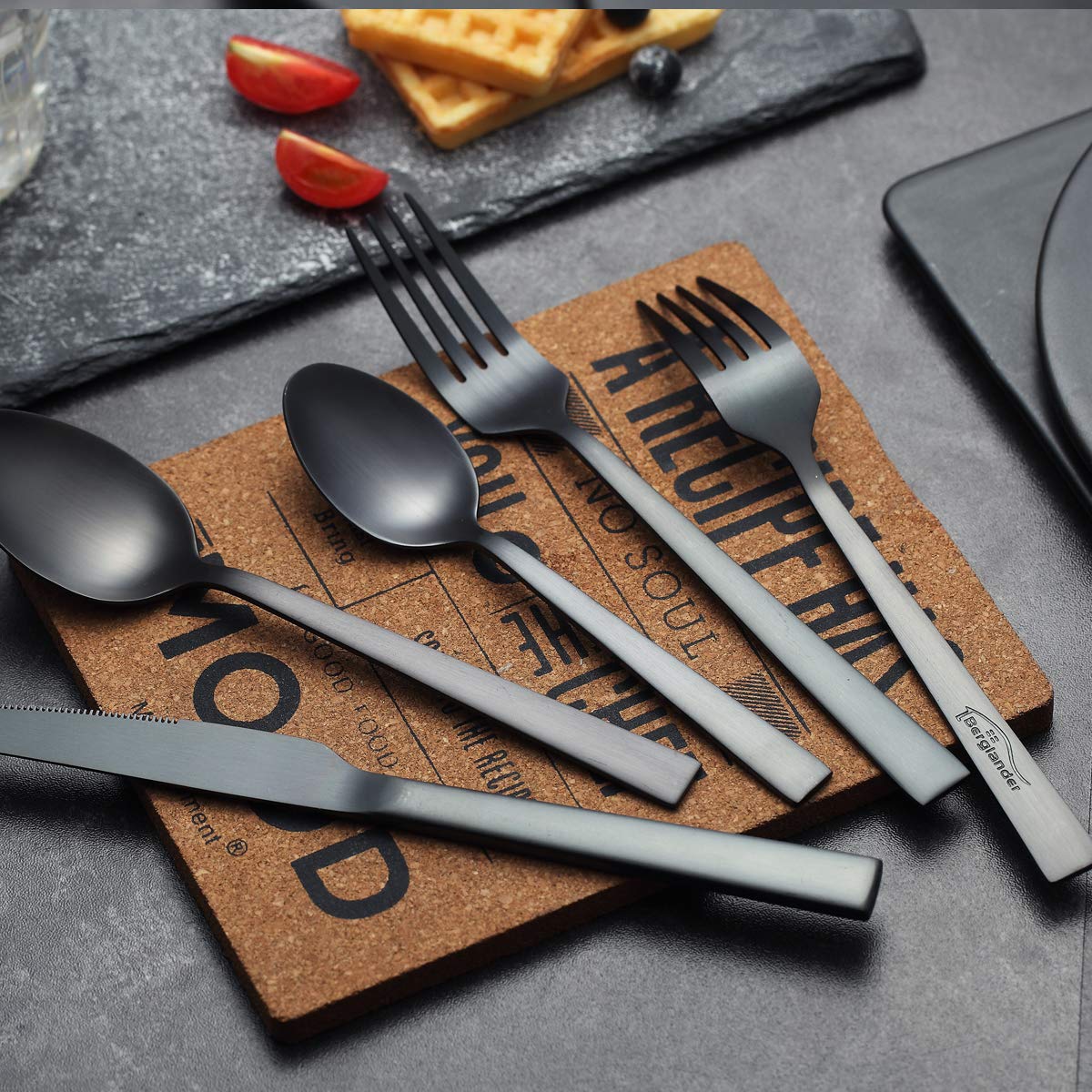 berglander-cutlery-set-besteckset-24tlg-schwarz-matt-f-r-6-personen image 4