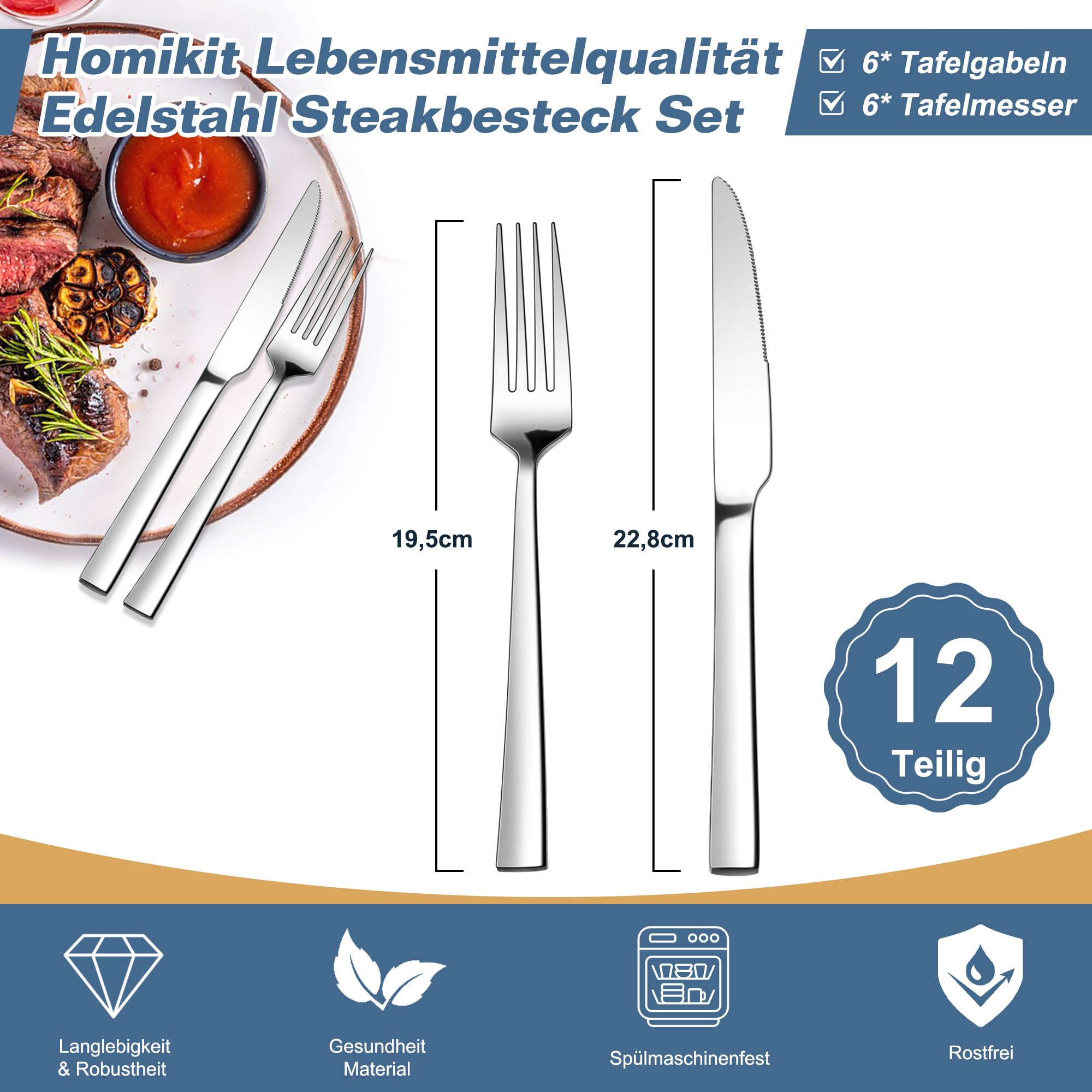 homikit-steakbesteck-12-tlg-quadrat-griff-edelstahl-6-personen image 2