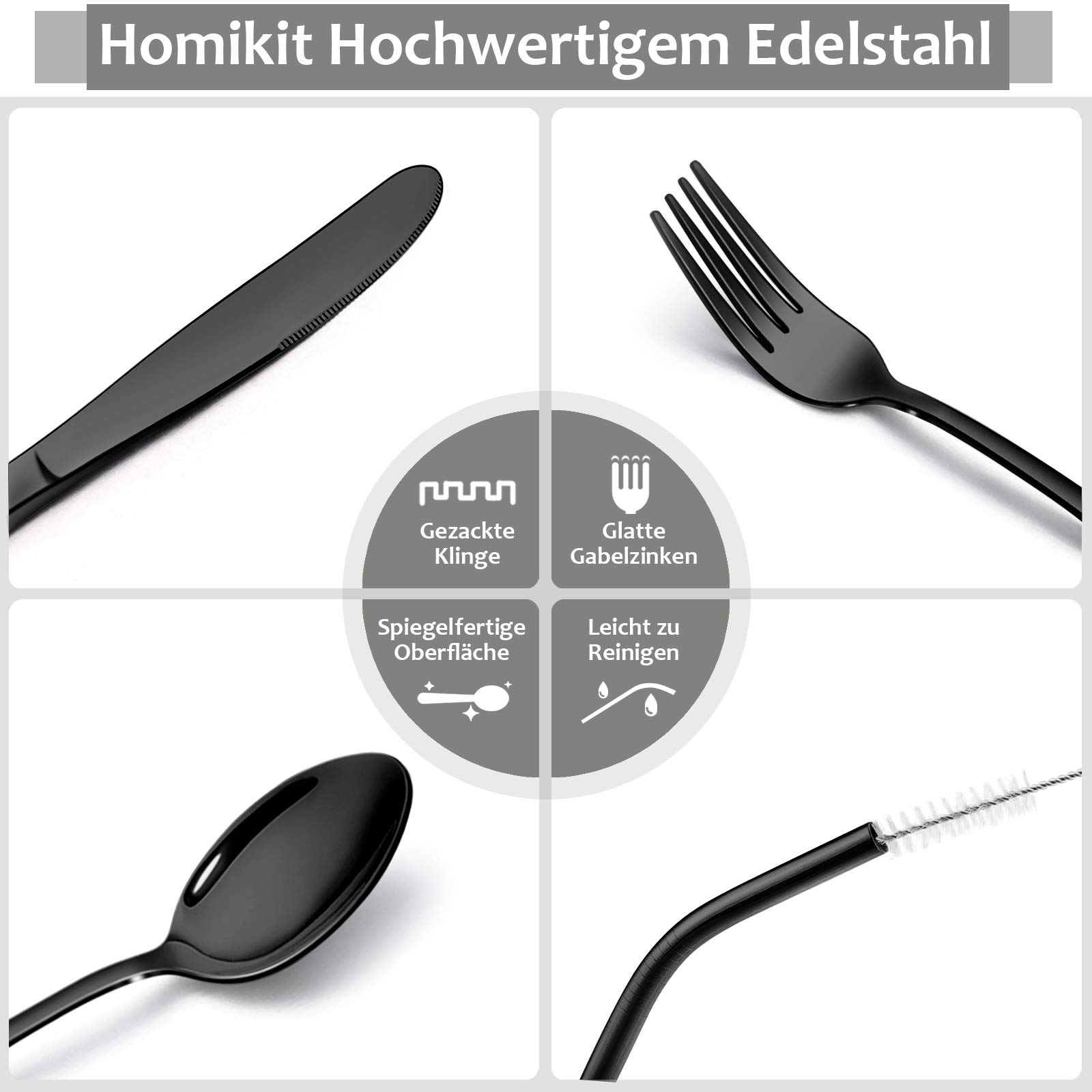 homikit-flatware-campingbesteck-edelstahl-9-teilig-schwarz image 3