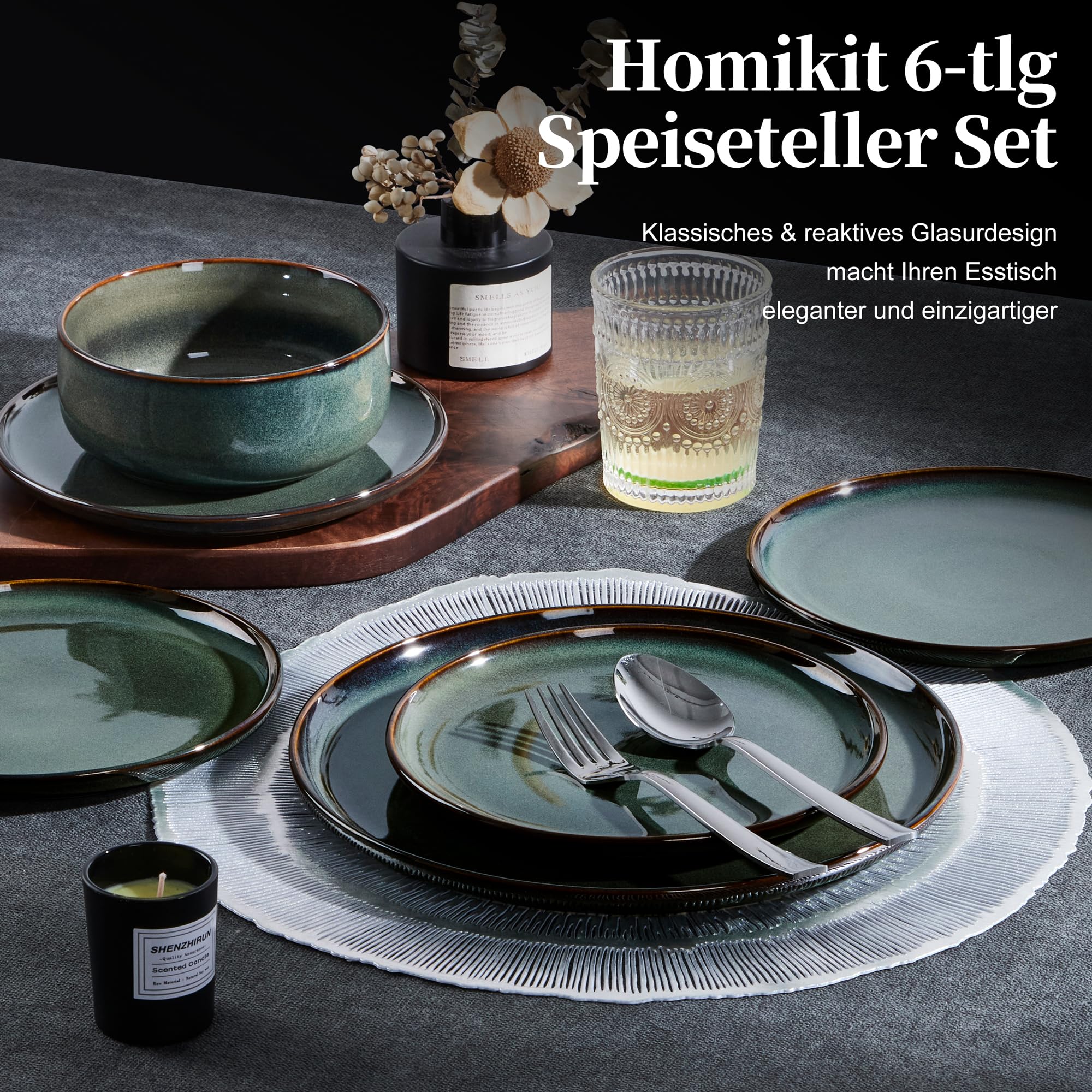 homikit-dinnerware-tellerset-26-5-cm-steinzeug-gr-n-6-teilig image 7