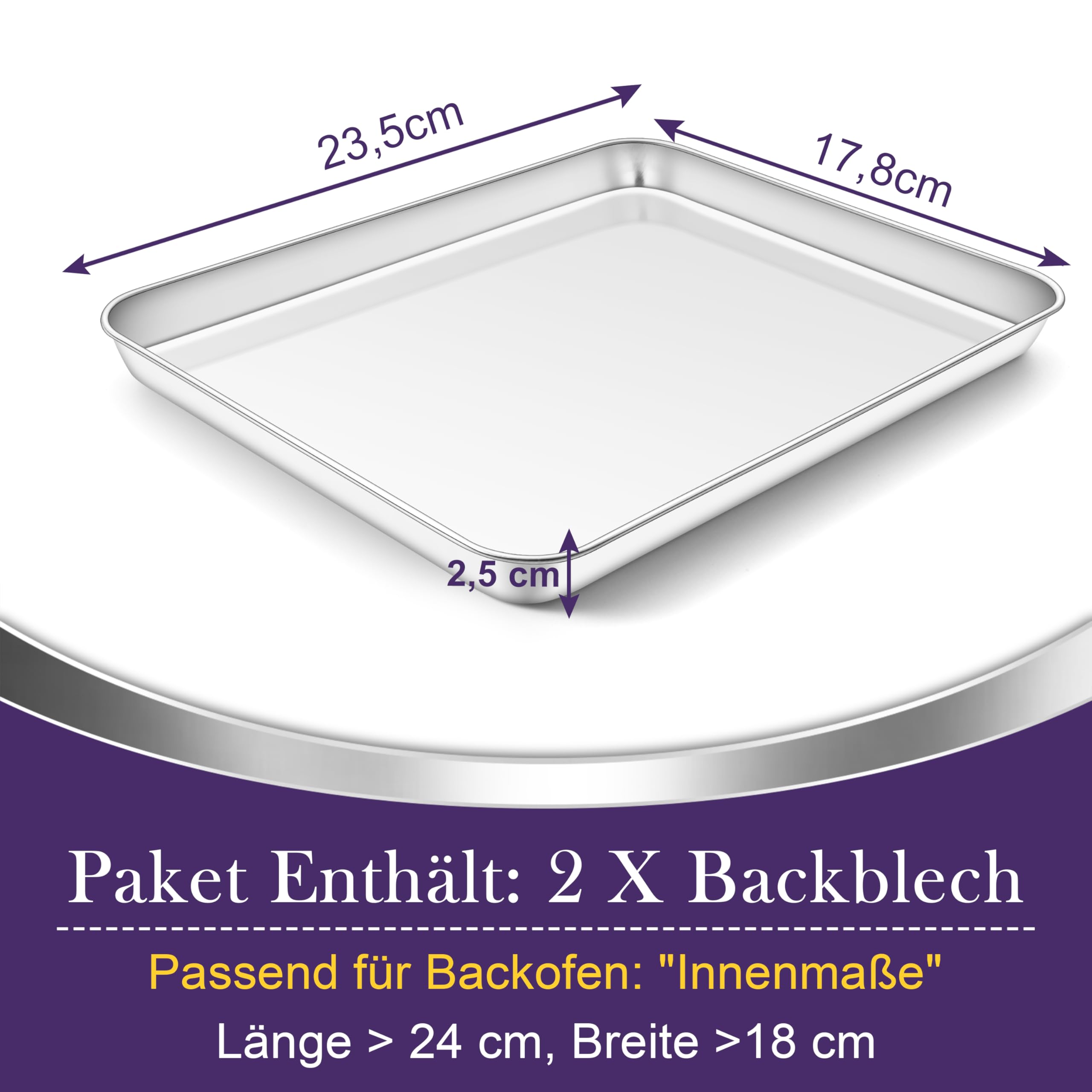 homikit-bakeware-backblech-2er-set-23x17cm-edelstahl image 2