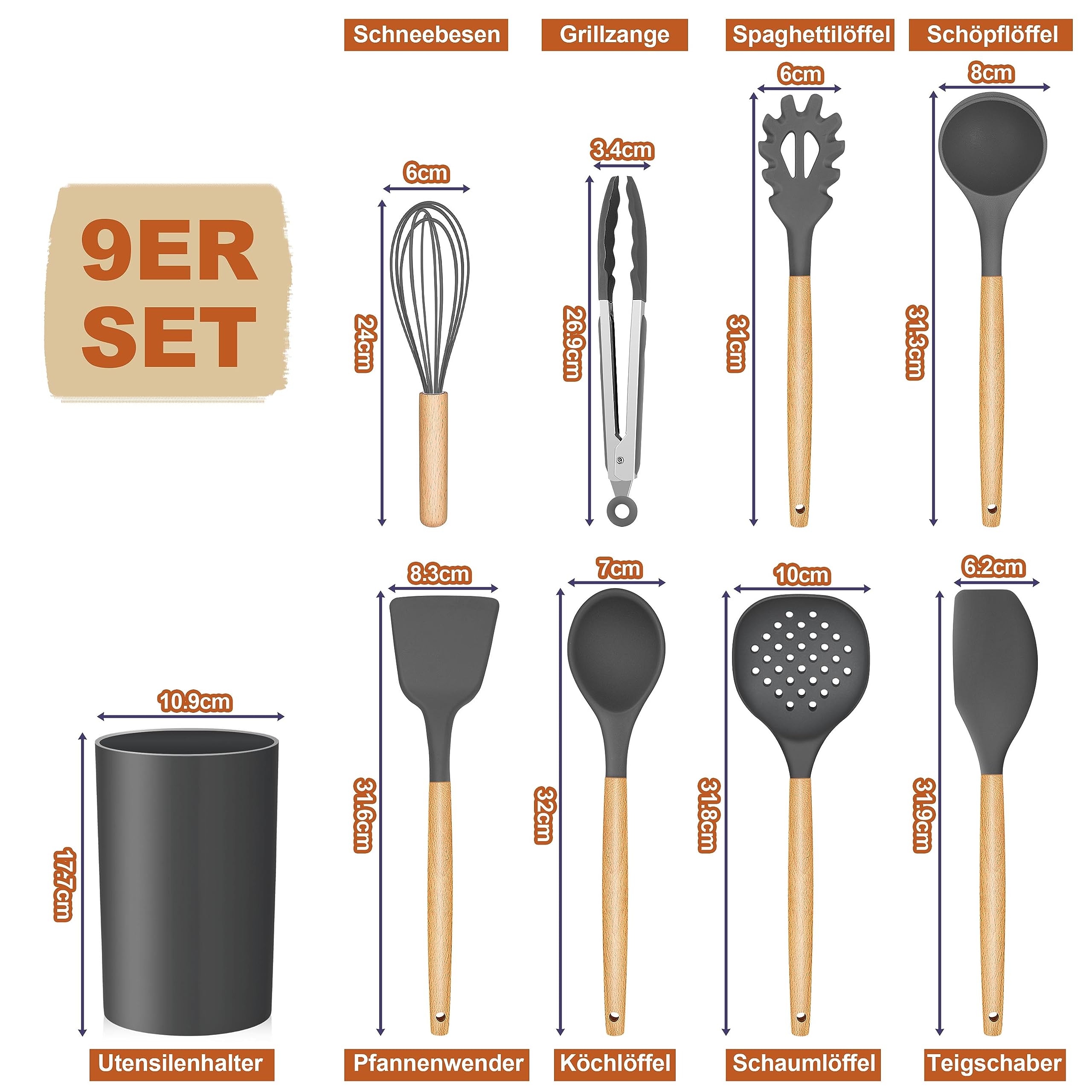 homikit-k-chenhelfer-set-silikon-9-teilig-grau-holzgriff image 2