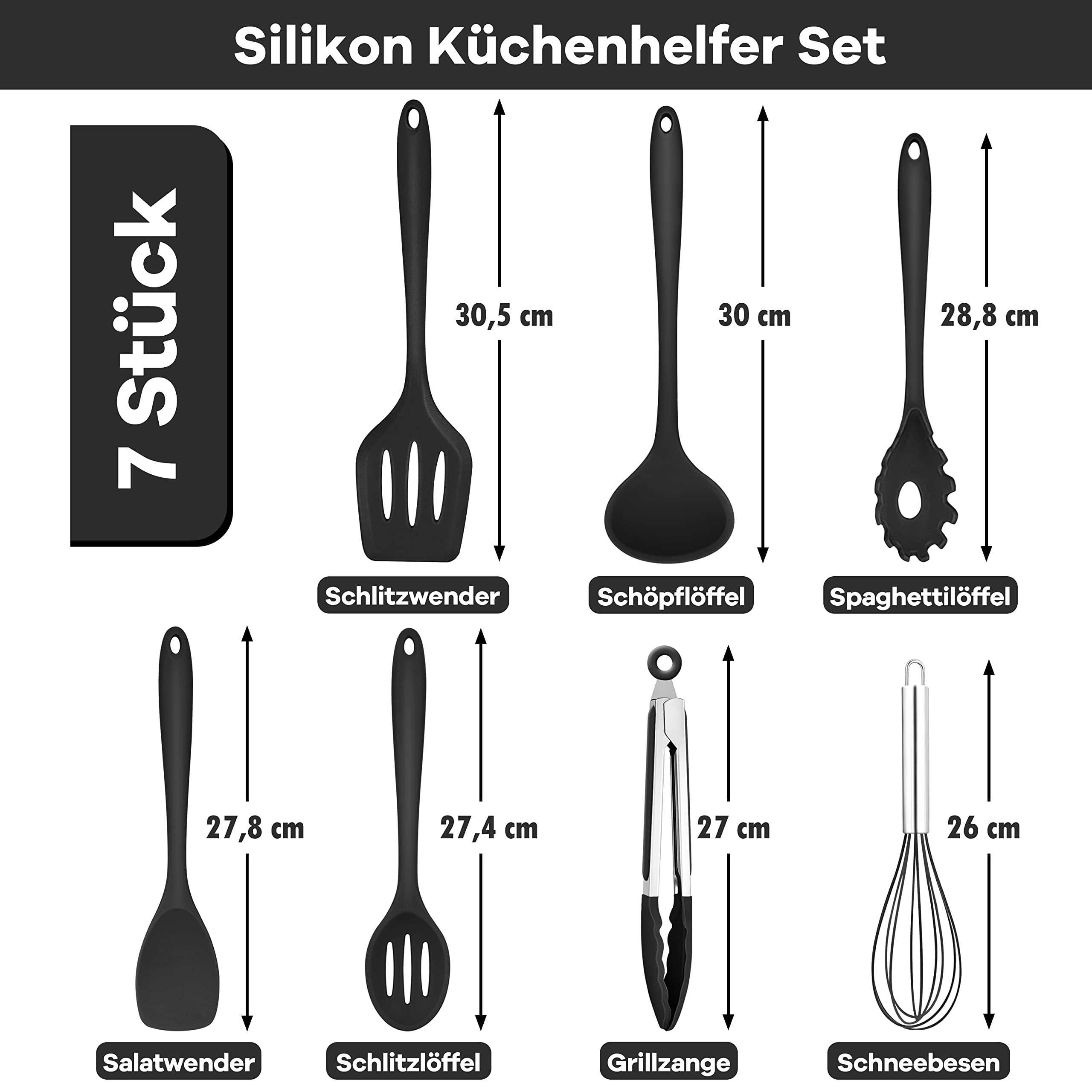 homikit-kitchen-gadgets-kochbesteck-set-7-tlg-schwarz-hitzebest-ndig image 2