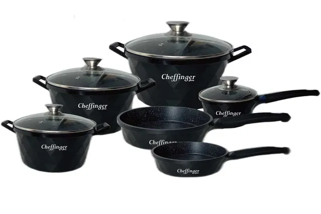 cheffinger-cookware-cf-diac12-schmortopf-schwarz-aluguss image 1