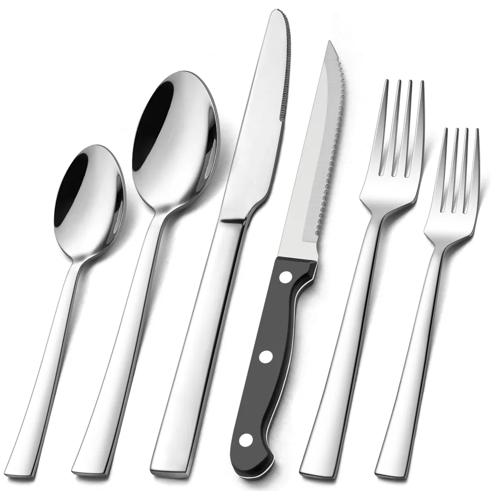 homikit-flatware-besteckset-36-teilig-mit-steakmesser-eckig image 1