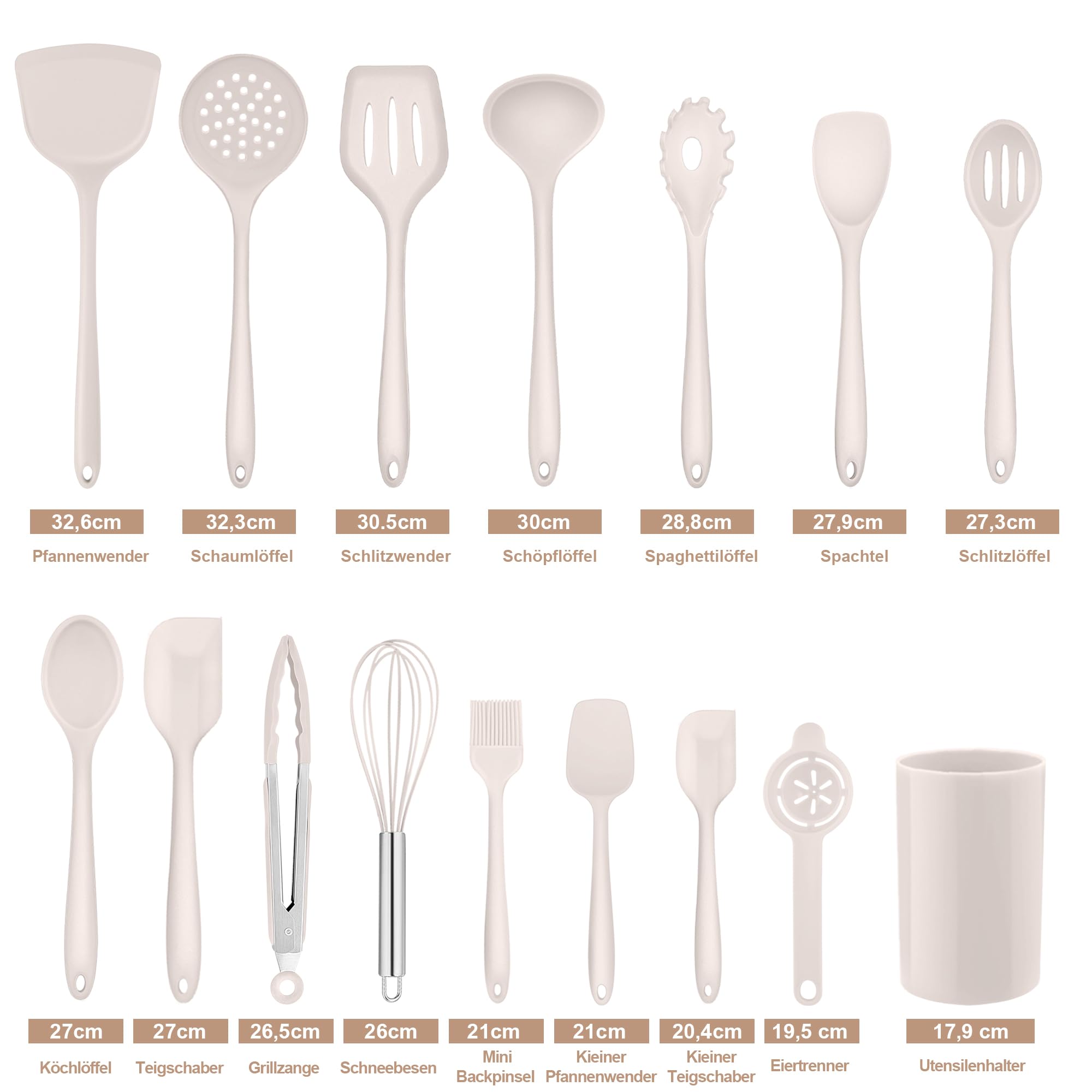 homikit-kitchen-gadgets-k-chenhelfer-set-16-tlg-khaki-silikon image 2