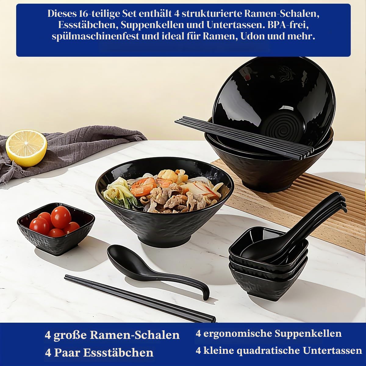 berglander-kitchen-utensils-ramen-sch-ssel-set-16-tlg-schwarz image 5