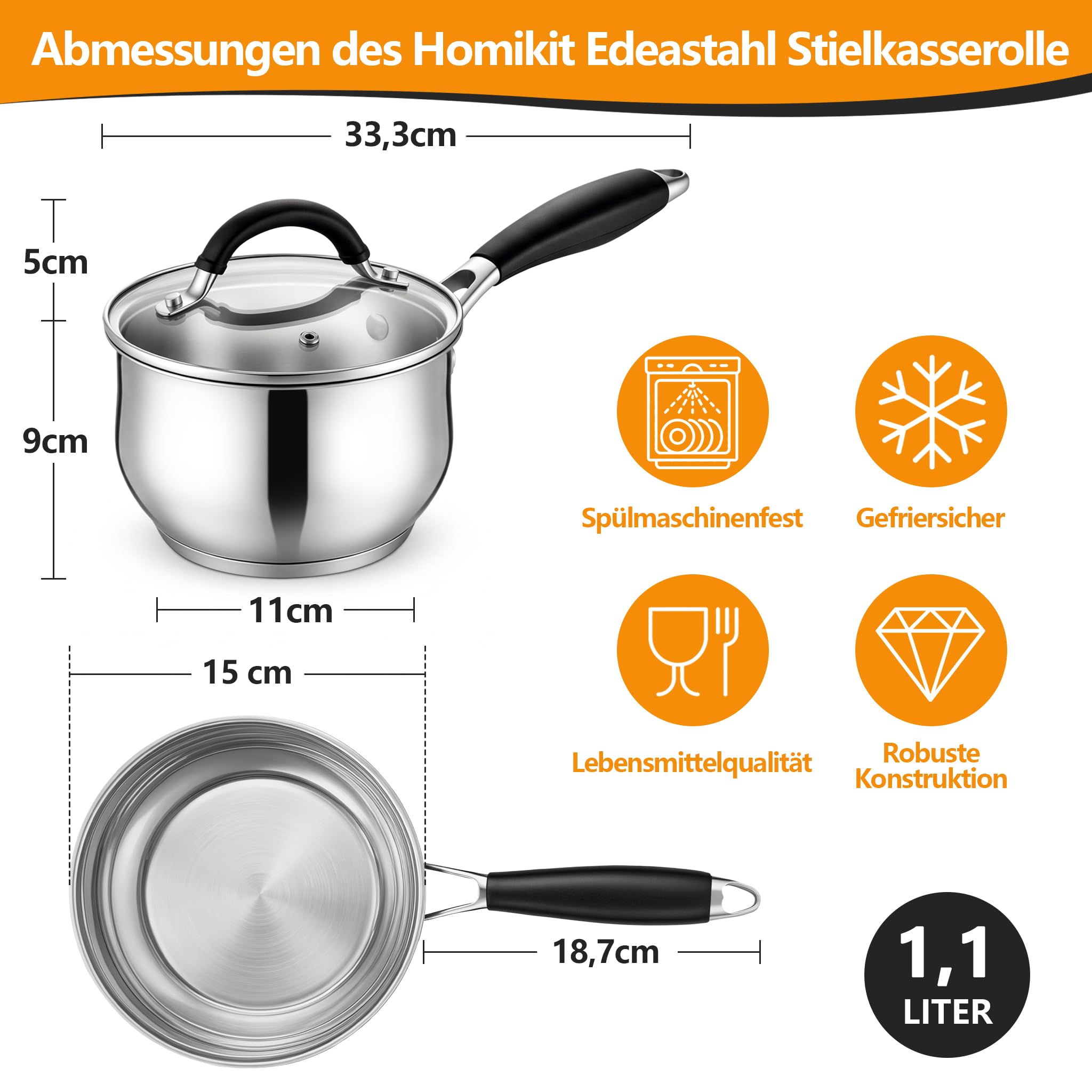 homikit-cookware-stielkasserolle-15cm-1-1l-edelstahl-induktion image 2