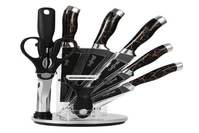 cheffinger-knives-cf-ks09-messerset-silber-marmor-design image 1