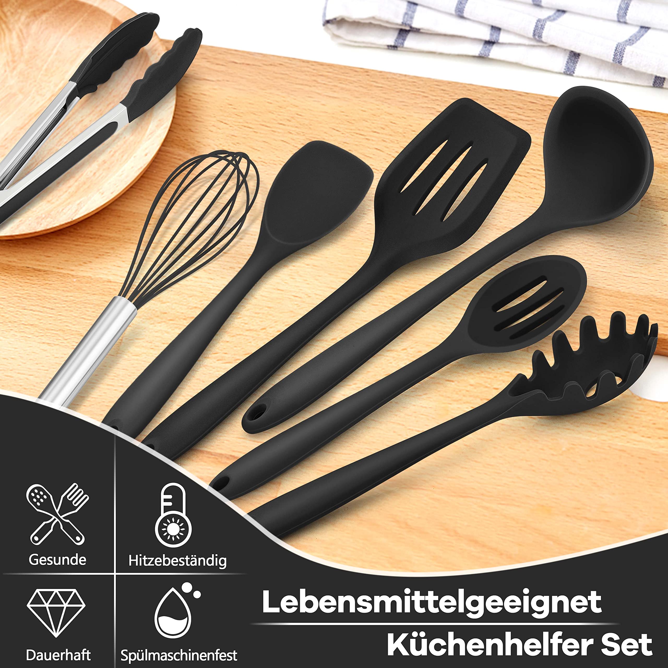 homikit-kitchen-gadgets-kochbesteck-set-7-tlg-schwarz-hitzebest-ndig image 3