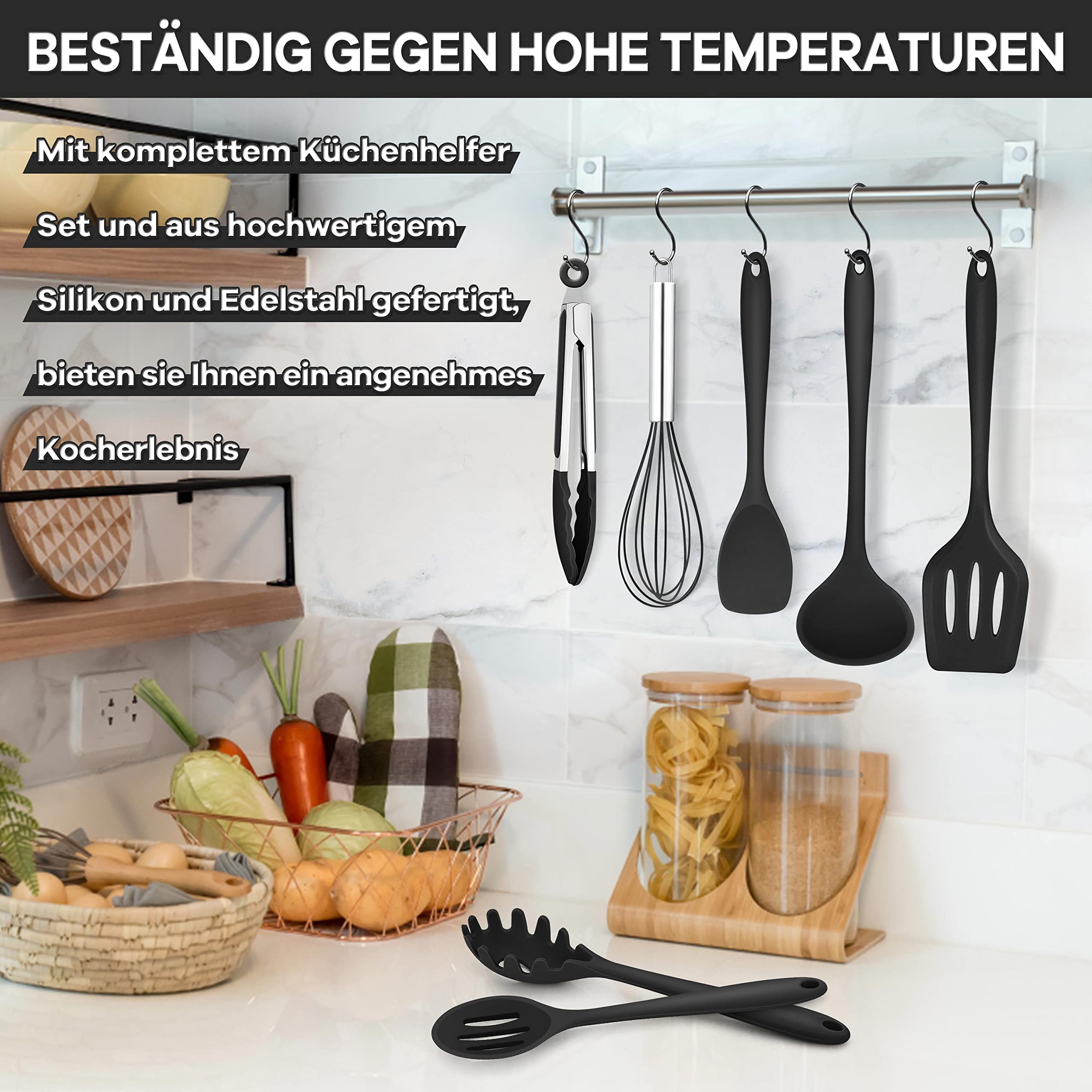 homikit-kitchen-gadgets-kochbesteck-set-7-tlg-schwarz-hitzebest-ndig image 4