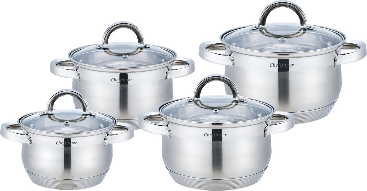 cheffinger-cookware-cf-ss8-edelstahl-kochtopf-mit-deckel-24-cm image 1