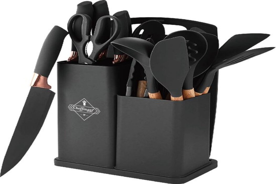 cheffinger-knives-cf-ksut01-messerset-19-teilig-mit-block-edelstahl image 1