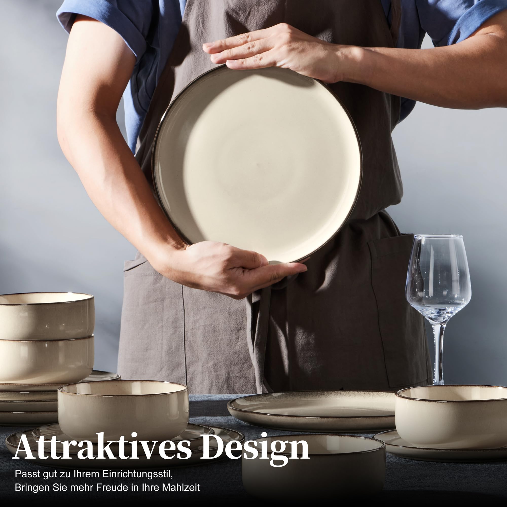homikit-dinnerware-tellerset-26-5-cm-steinzeug-khaki-6-teilig image 7