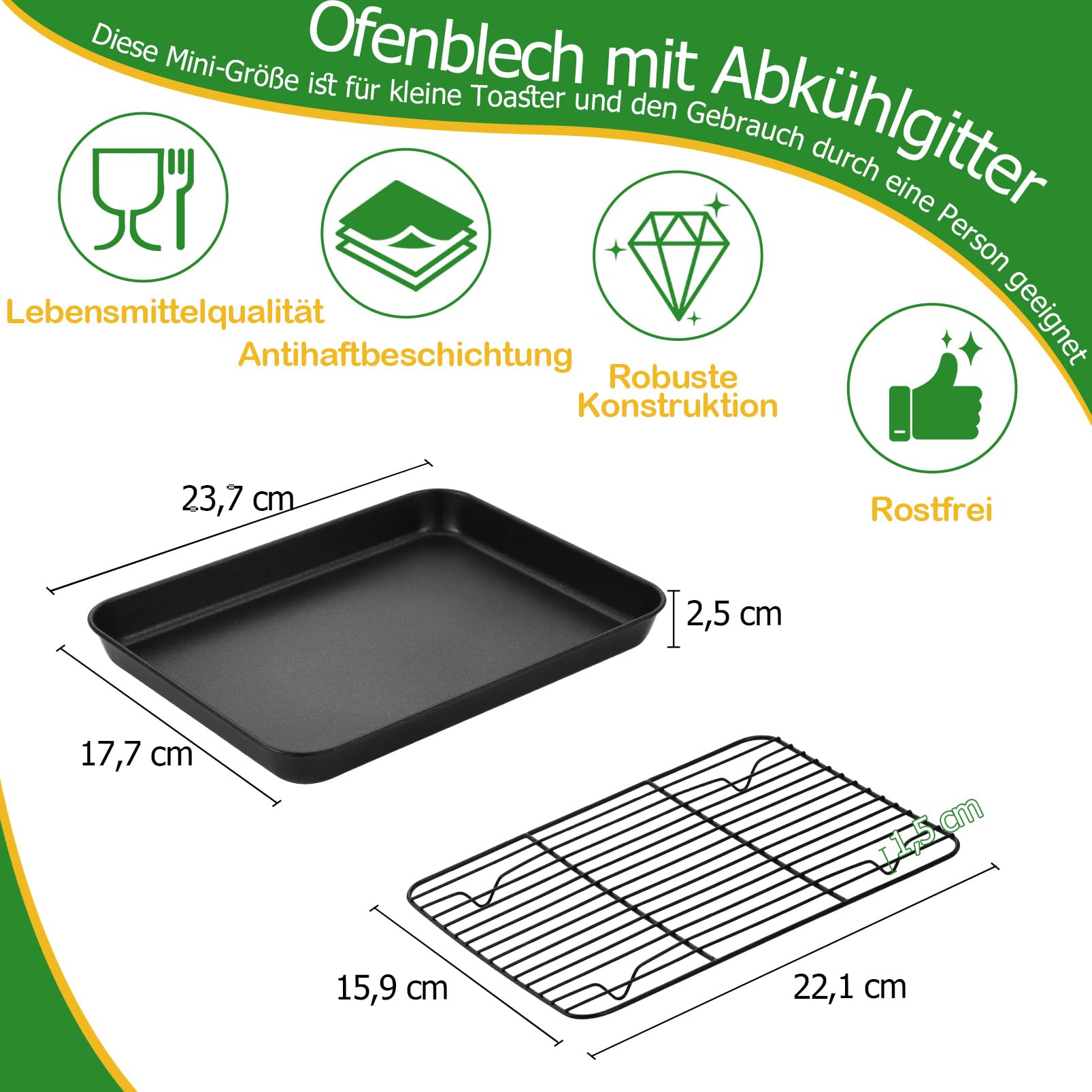 homikit-bakeware-ofenblech-klein-mit-gitter-antihaft image 2