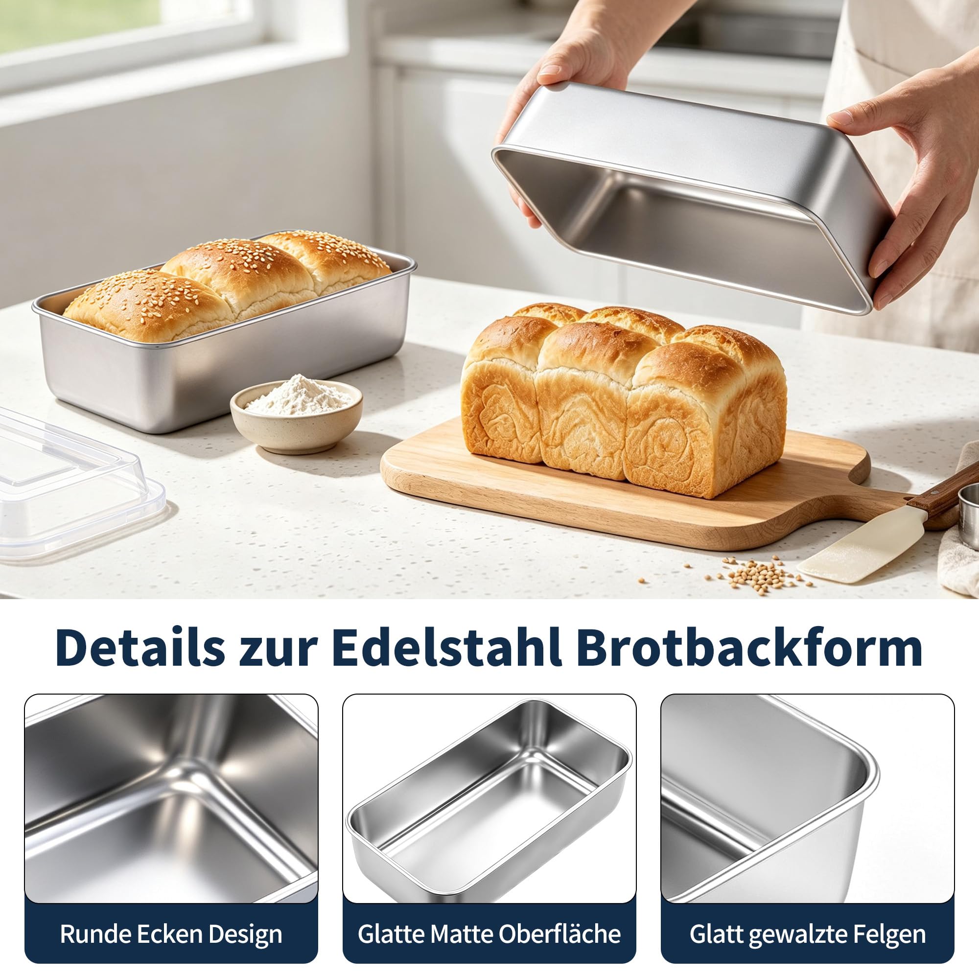 homikit-bakeware-kastenform-edelstahl-mit-deckel-2er-set image 4