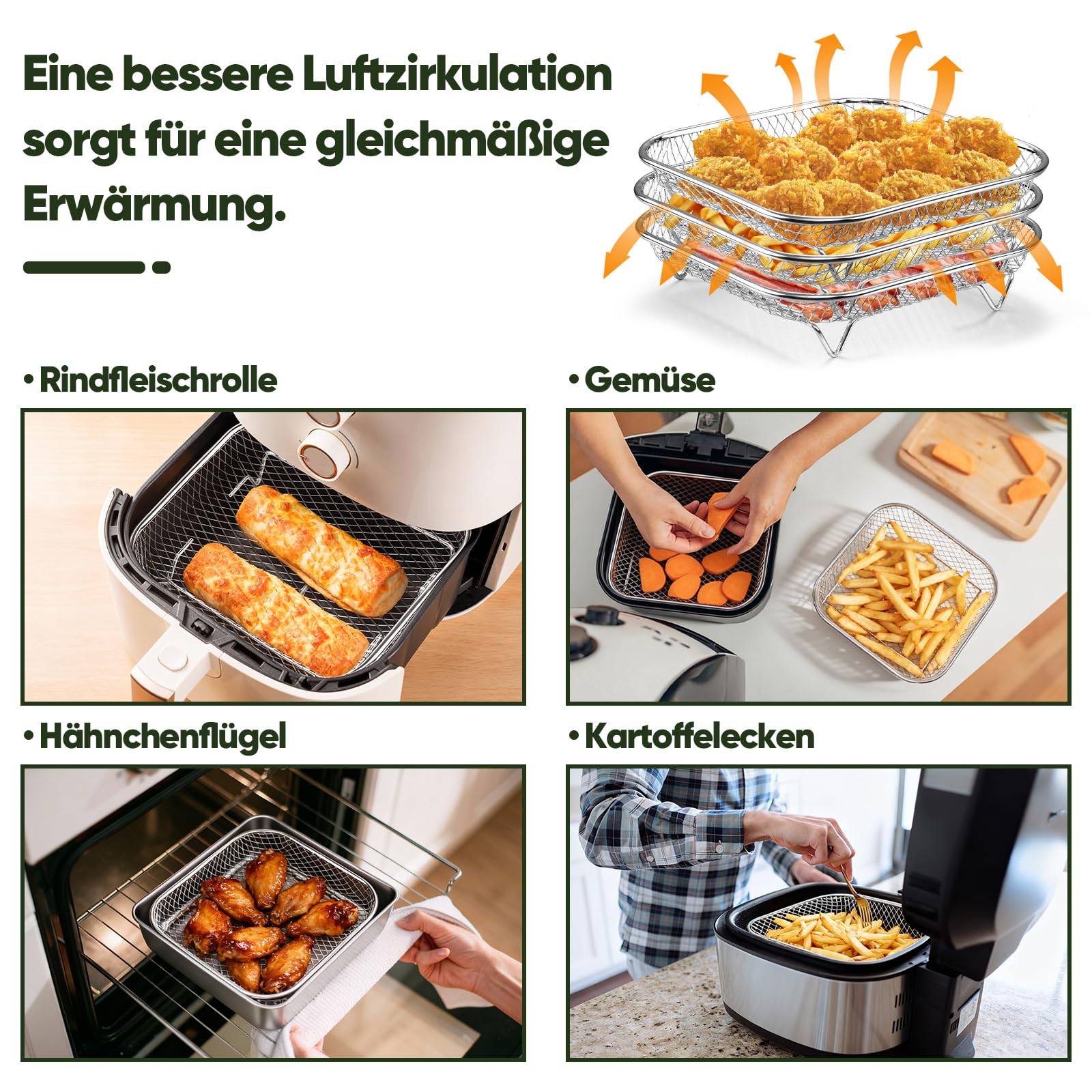 homikit-kitchen-gadgets-airfryer-zubeh-r-3-lagig-stapelbar-edelstahl image 7