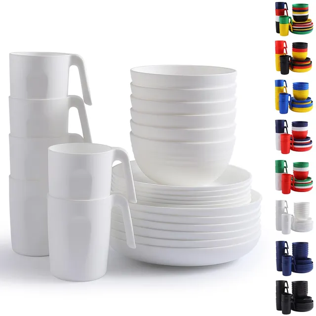 berglander-geschirrset-24-teilig-plastik-wei-bruchsicher image 1