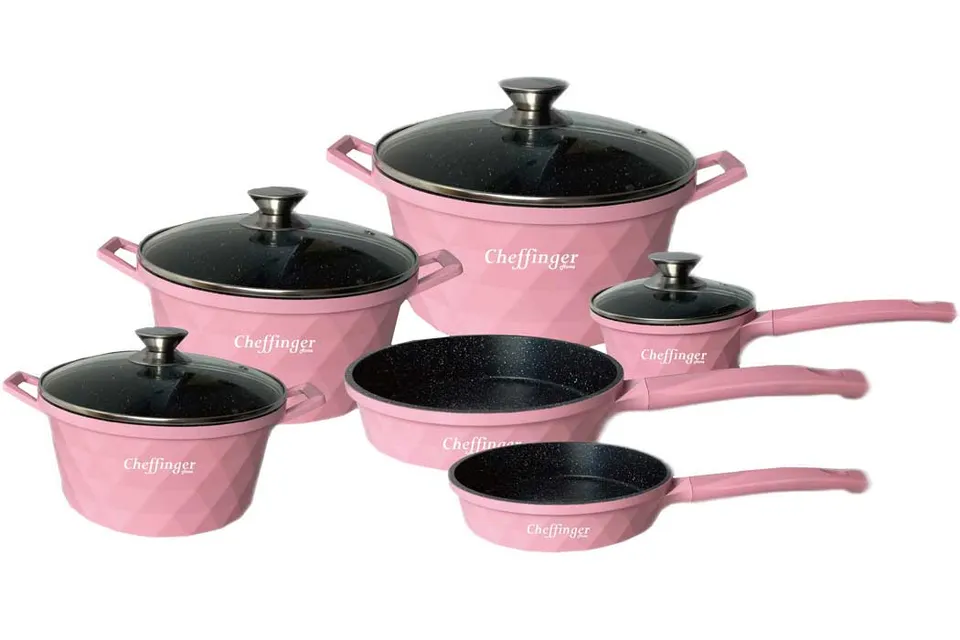 cheffinger-cookware-cf-diac12-kochtopf-pink image 1