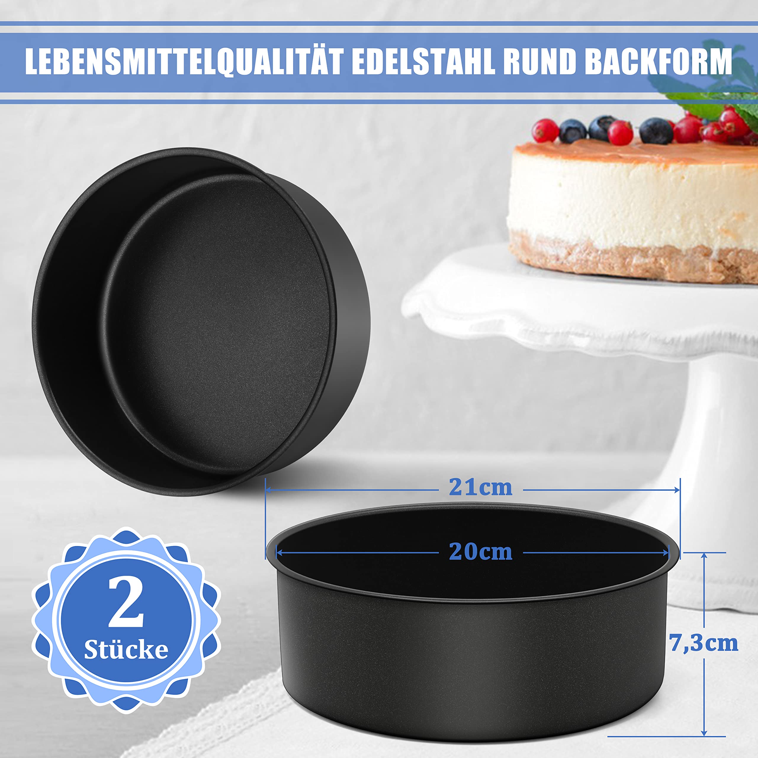 homikit-bakeware-backform-edelstahl-20cm-2er-antihaft image 2