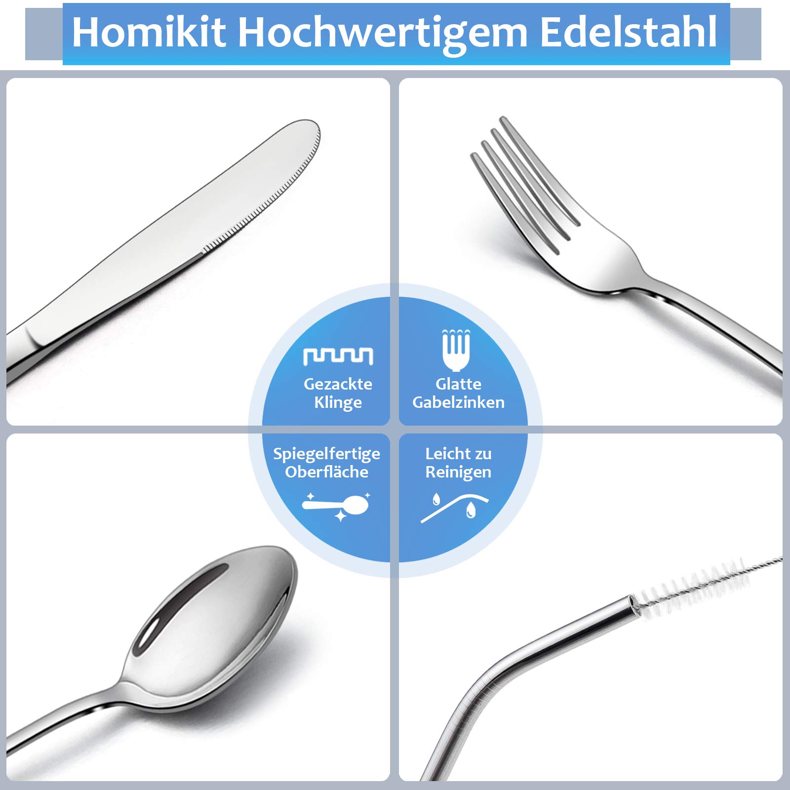 homikit-flatware-campingbesteck-edelstahl-9-teilig-silber image 2
