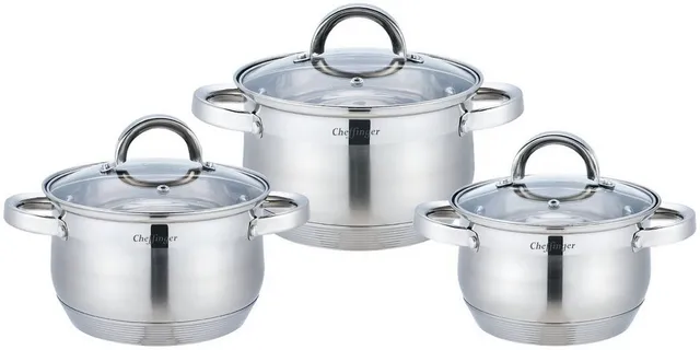 cheffinger-cookware-cf-ss6-topfset-6-teilig-edelstahl image 1