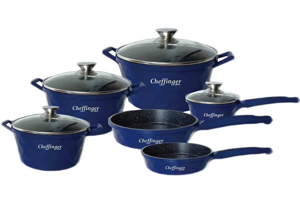 cheffinger-cookware-cf-diac12-blue-kochgeschirr-blau image 1
