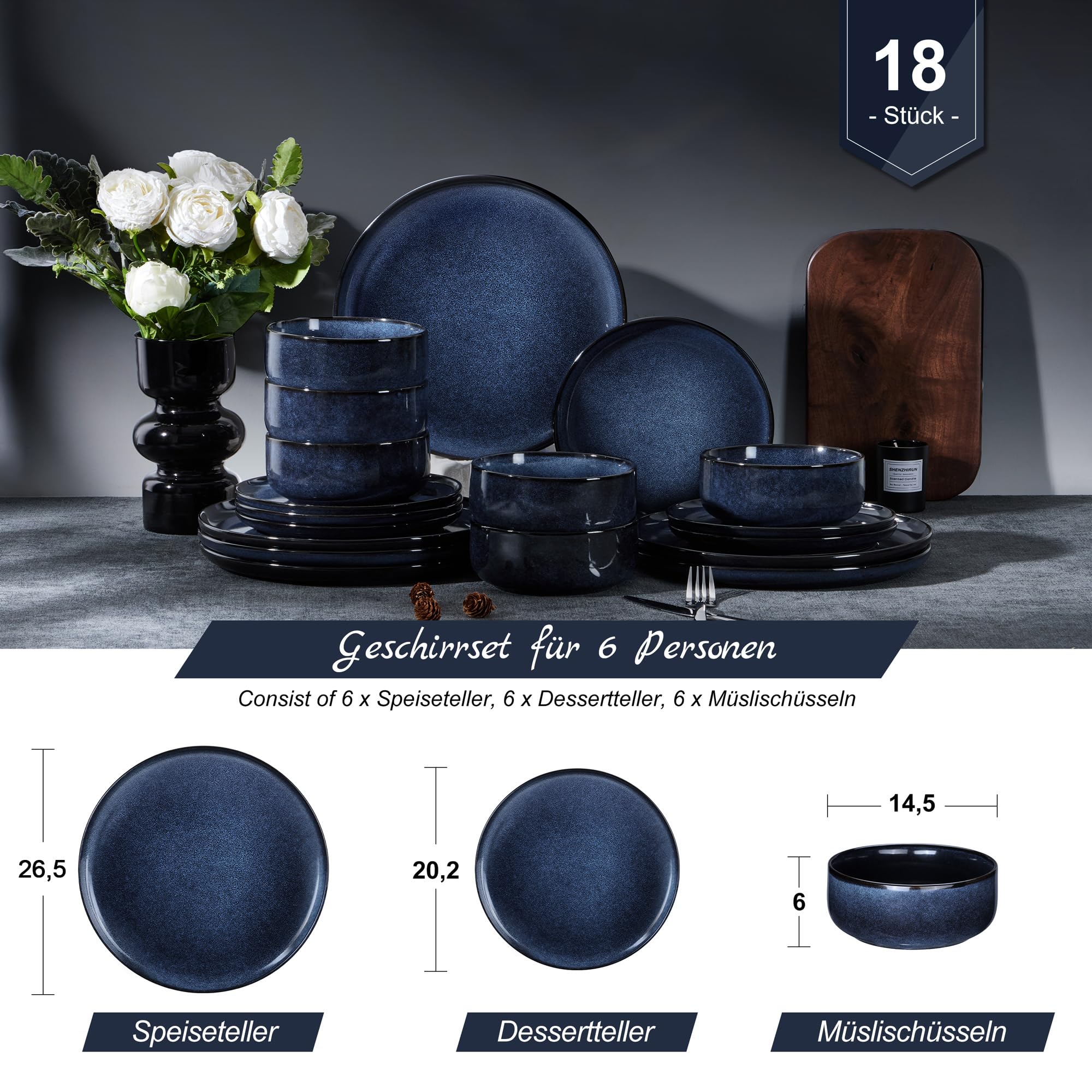homikit-dinnerware-geschirrset-18tlg-universum-blau-steinzeug image 2