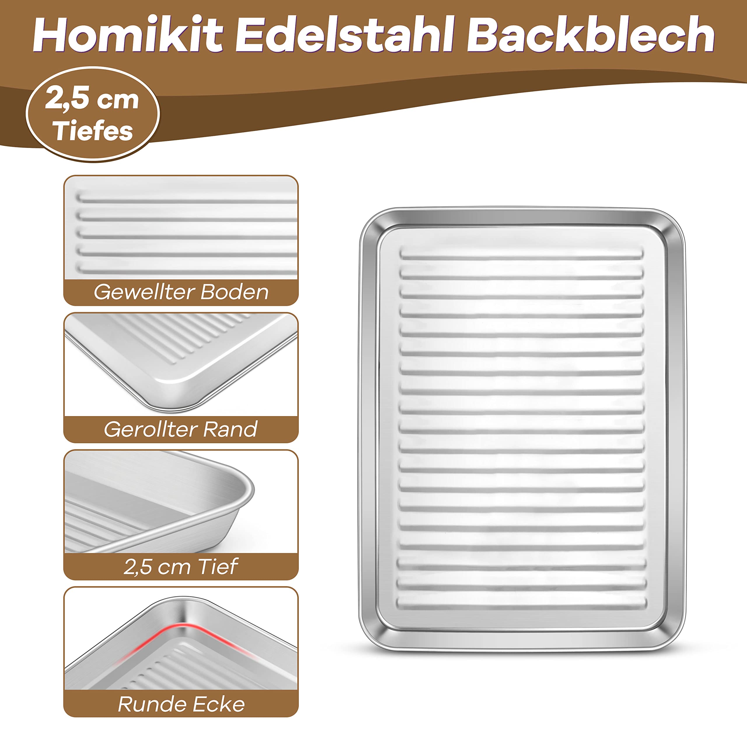 homikit-bakeware-backblech-mit-gitter-23-6cm-mini-ofenblech-edelstahl image 3