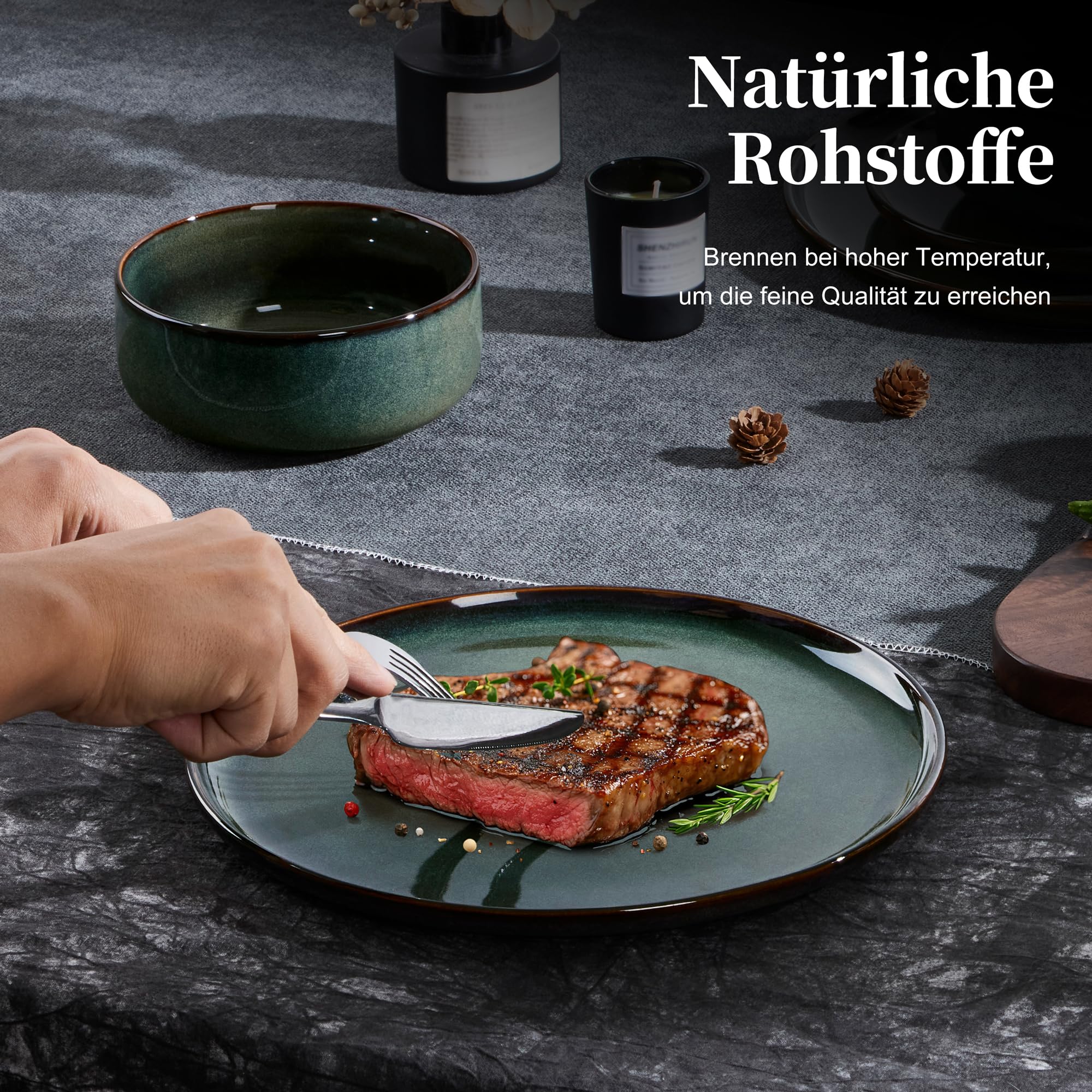 homikit-dinnerware-tellerset-26-5-cm-steinzeug-gr-n-6-teilig image 4