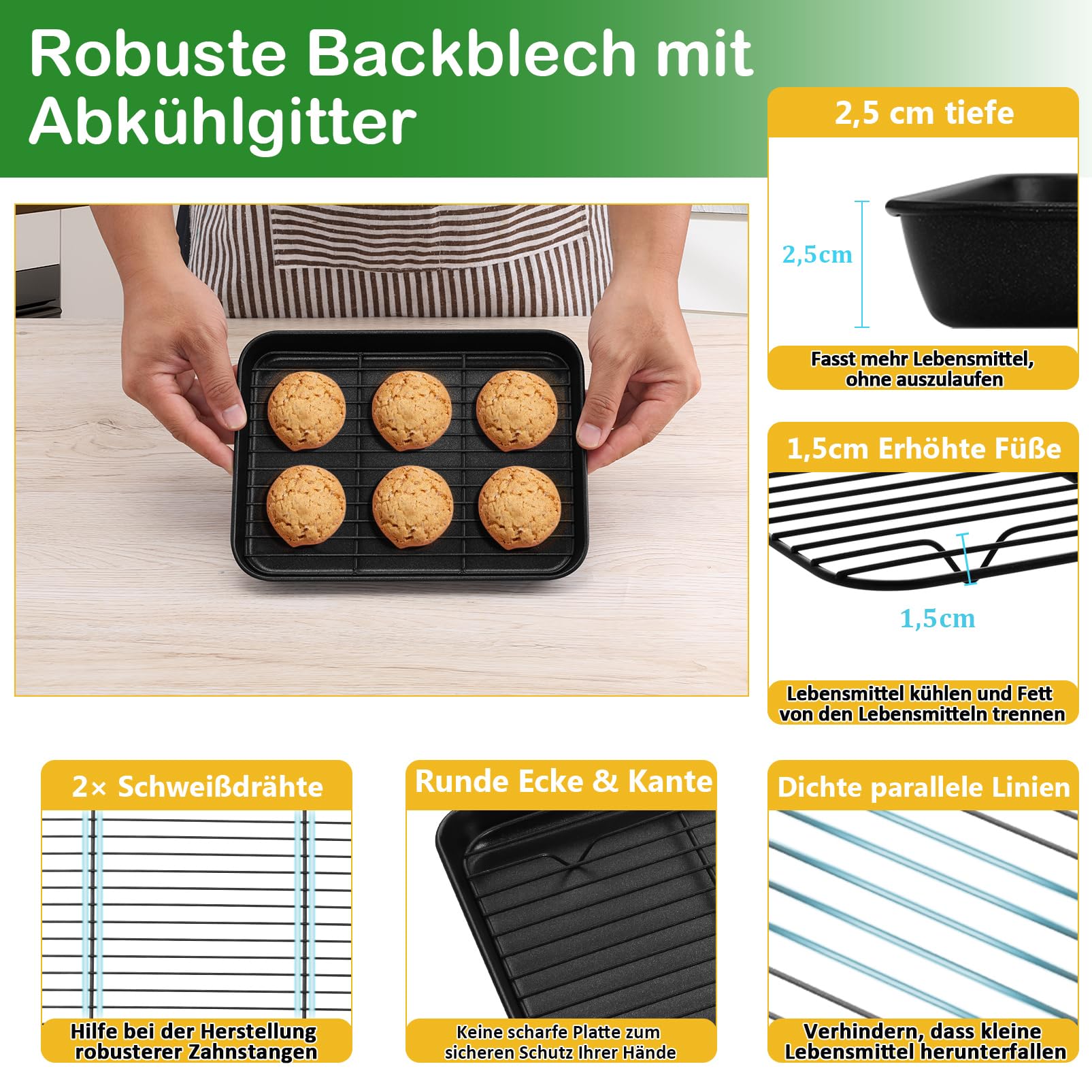 homikit-bakeware-ofenblech-klein-mit-gitter-antihaft image 3