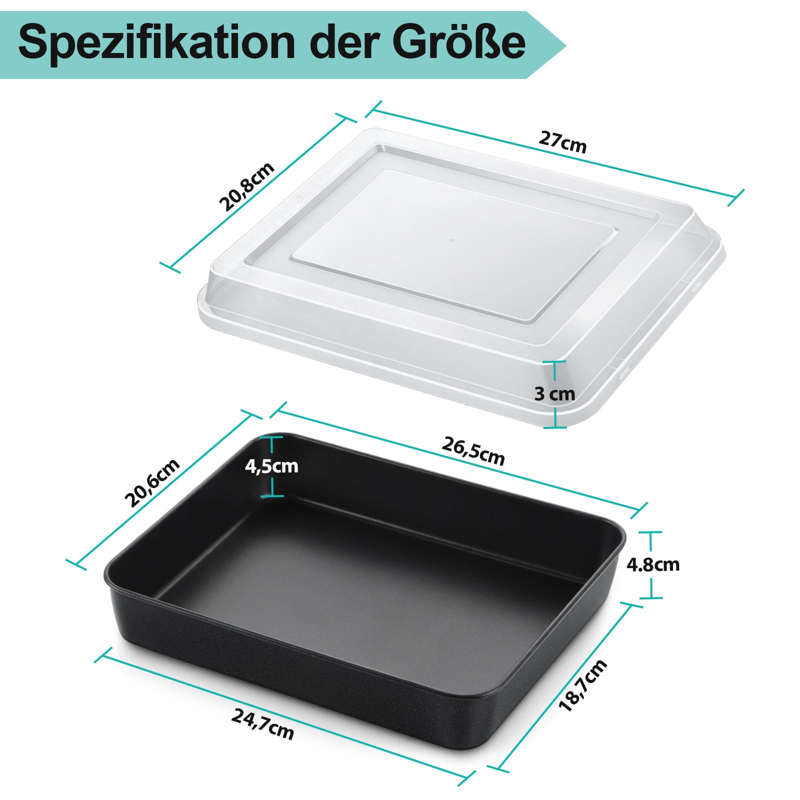 homikit-bakeware-backblech-mit-deckel-26-5-cm-4er-set image 2