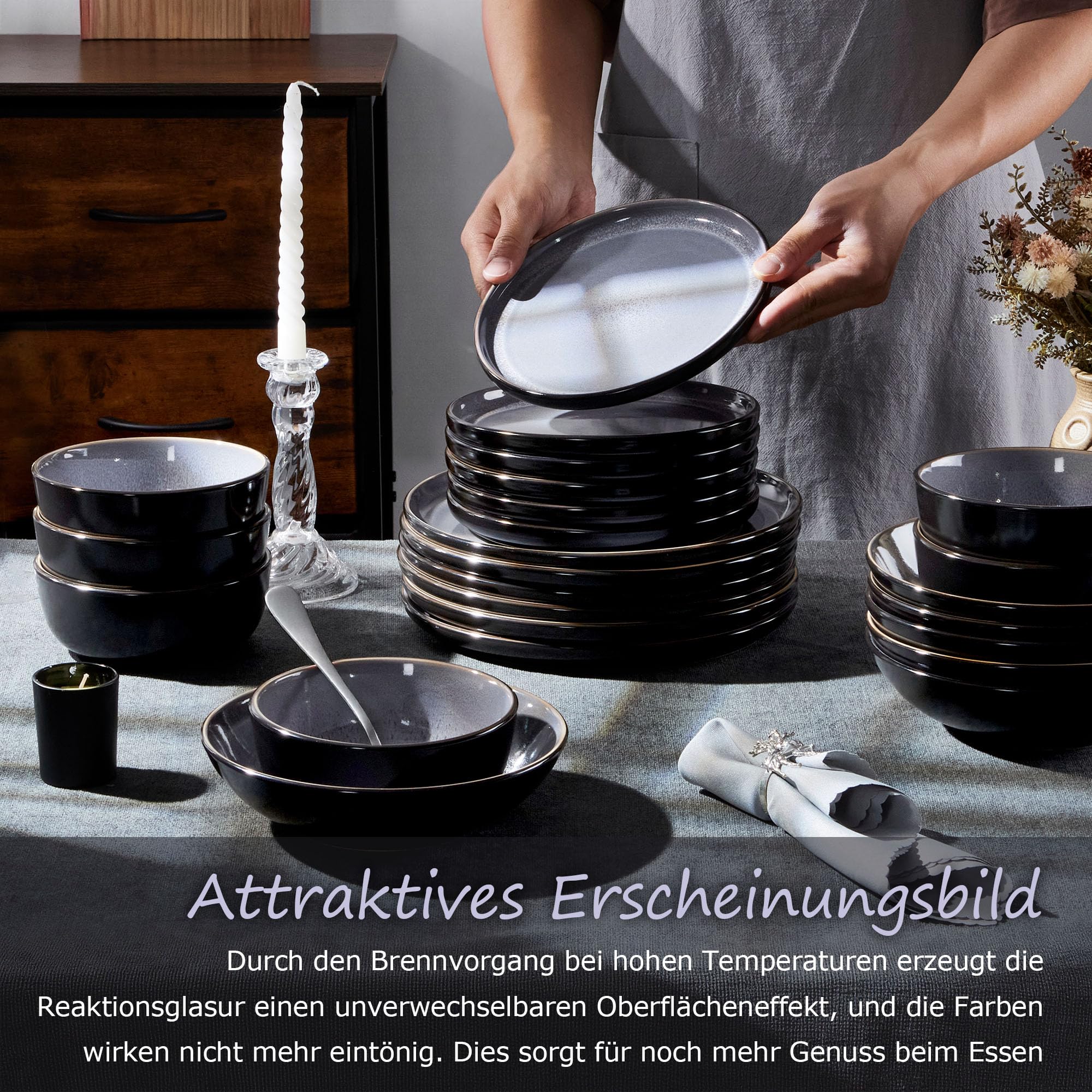homikit-dinnerware-geschirrset-6-personen-schiefergrau-24-tlg-steinzeug image 6