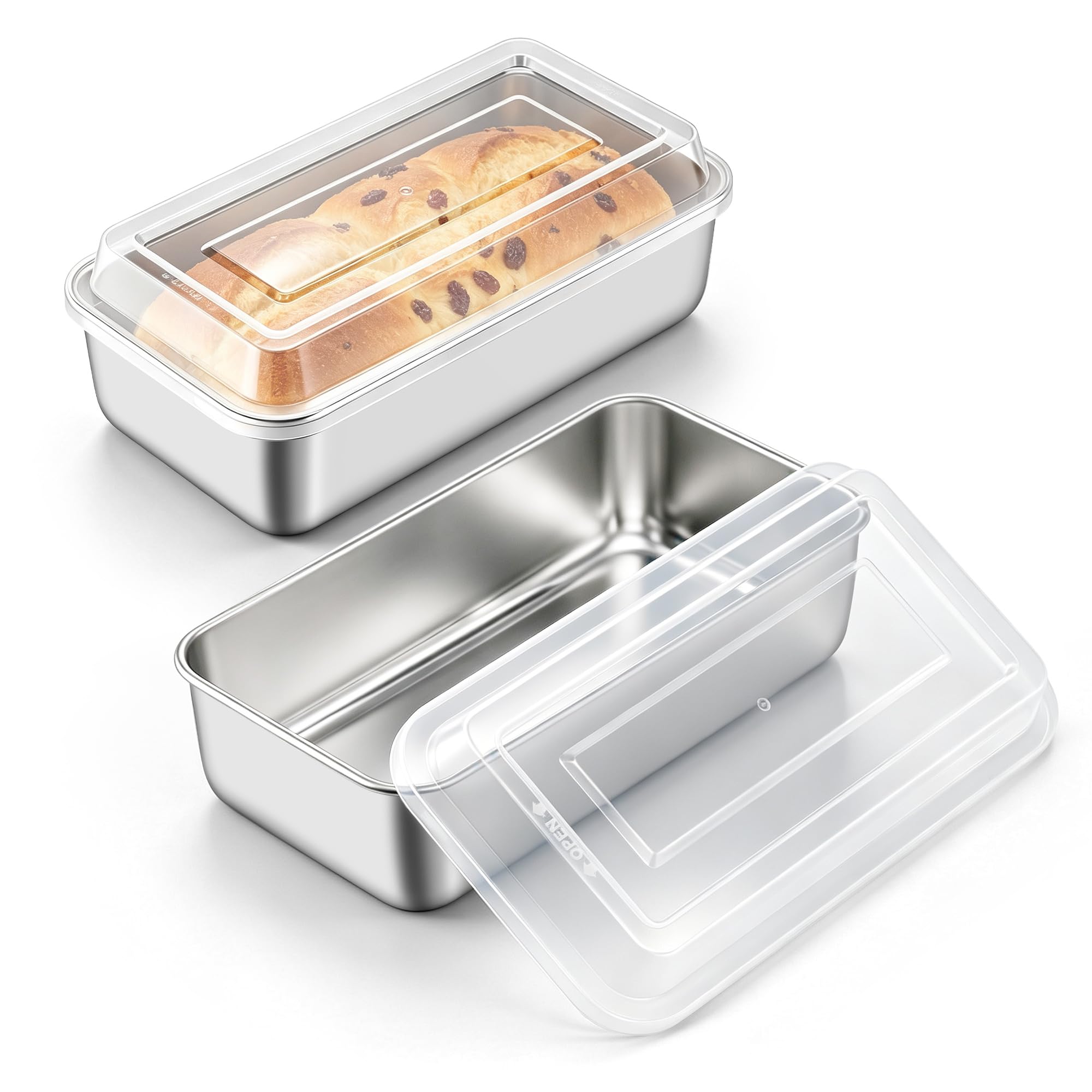 homikit-bakeware-kastenform-edelstahl-mit-deckel-2er-set image 1